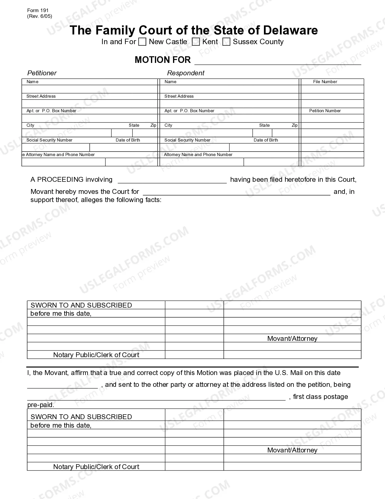 Preview Motion Form - Basic