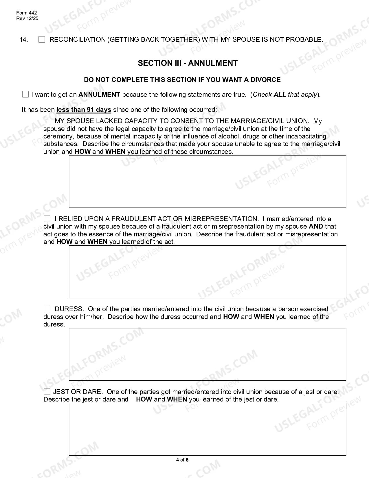 Preview Petition For Divorce/Annulment