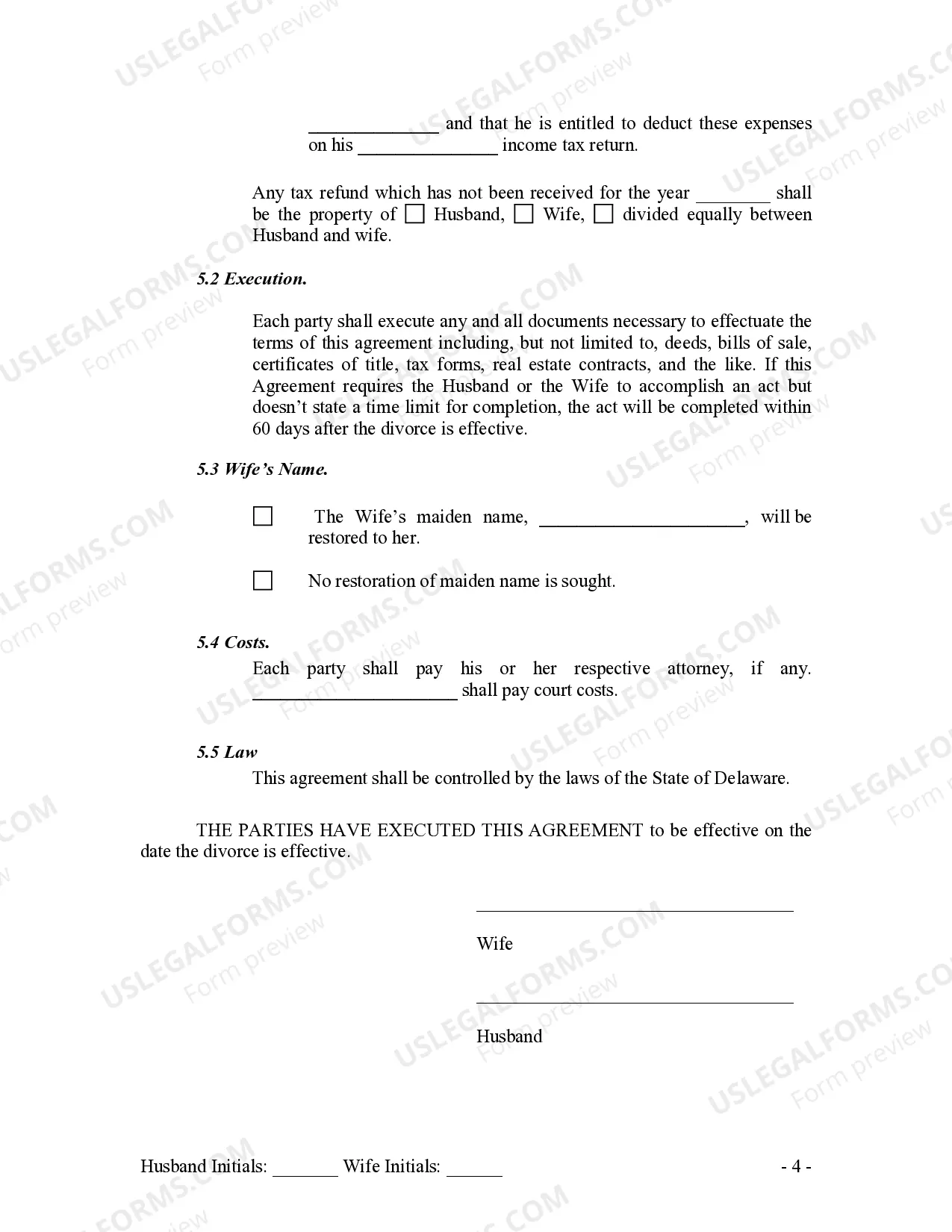 Preview Legal Separation Agreement with Adult Children