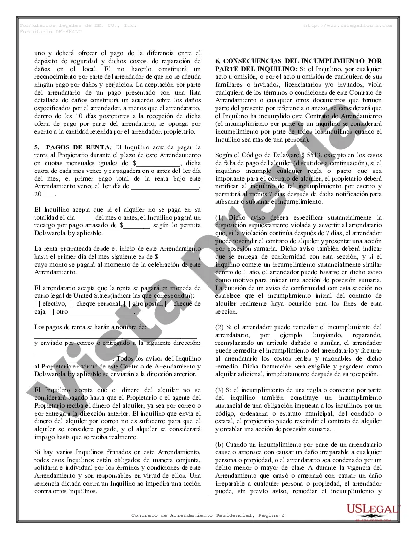 Preview Contrato de arrendamiento de alquiler residencial