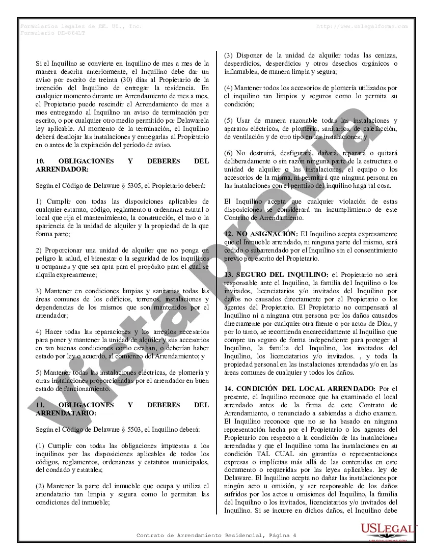 Preview Contrato de arrendamiento de alquiler residencial