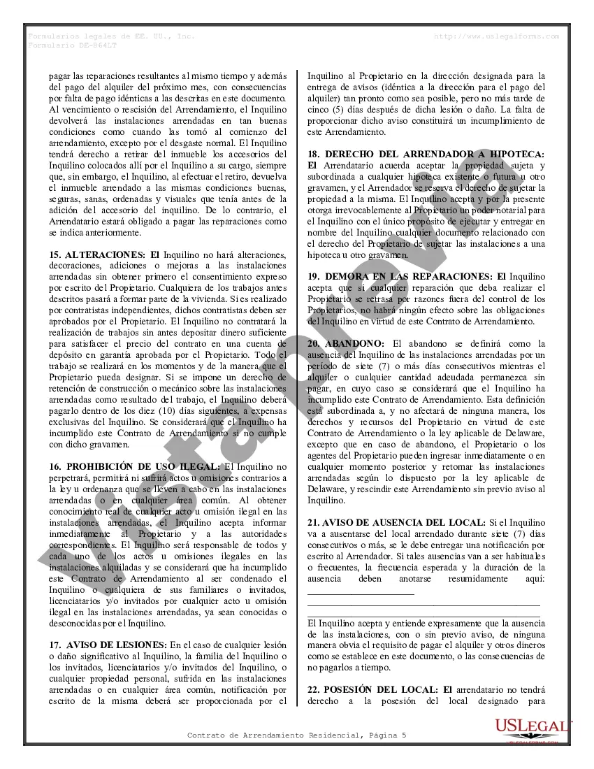 Preview Contrato de arrendamiento de alquiler residencial