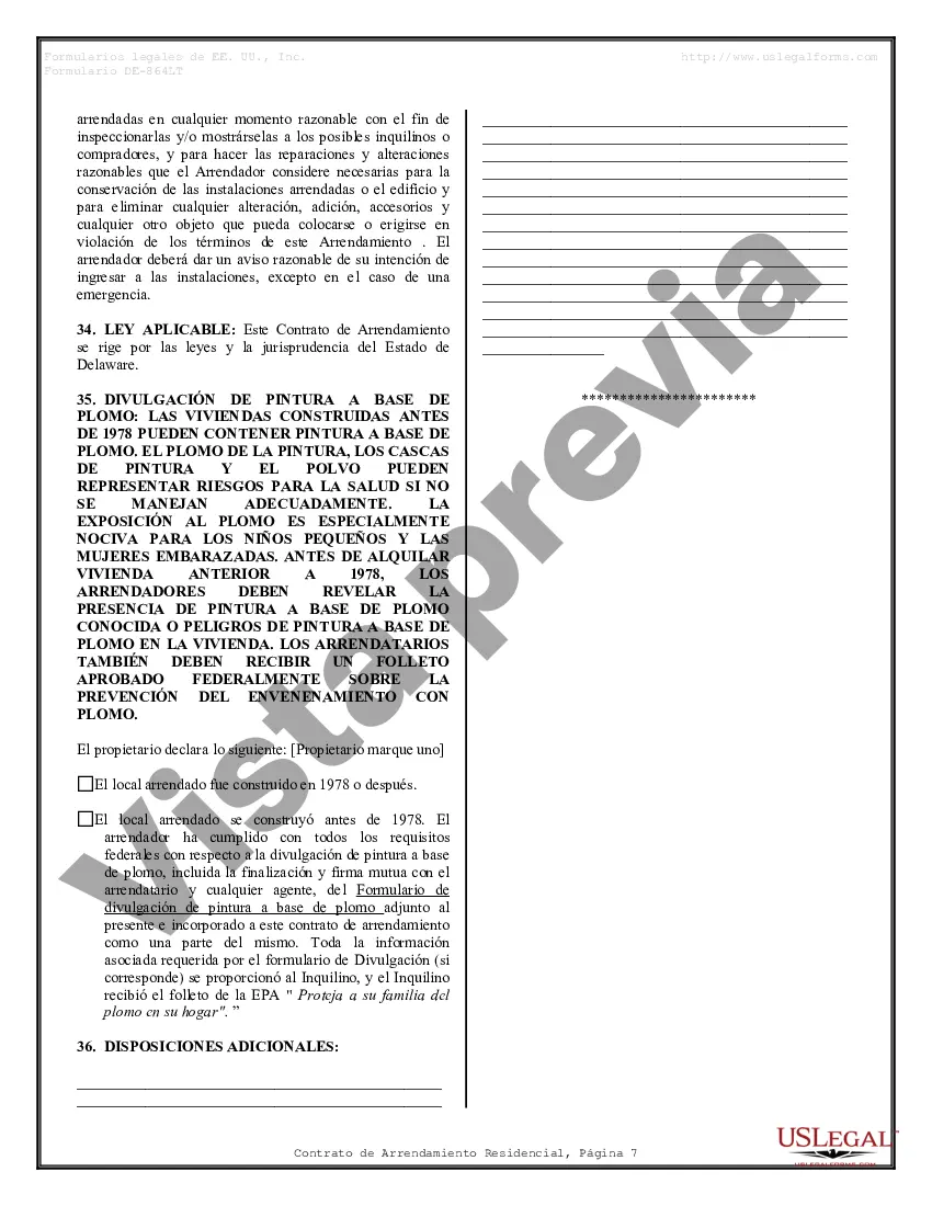 Preview Contrato de arrendamiento de alquiler residencial