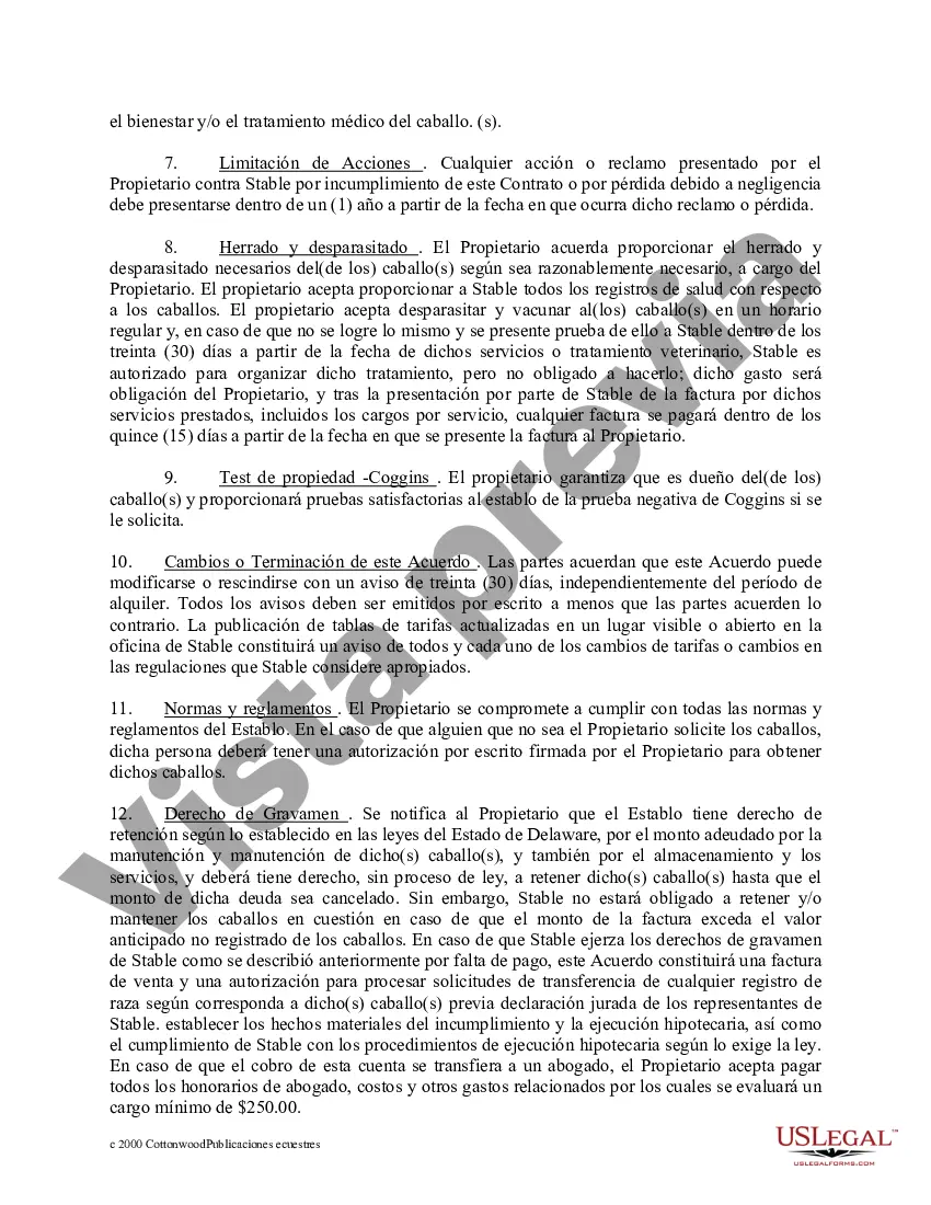 Preview Paquete de formularios equinos de caballos de Delaware