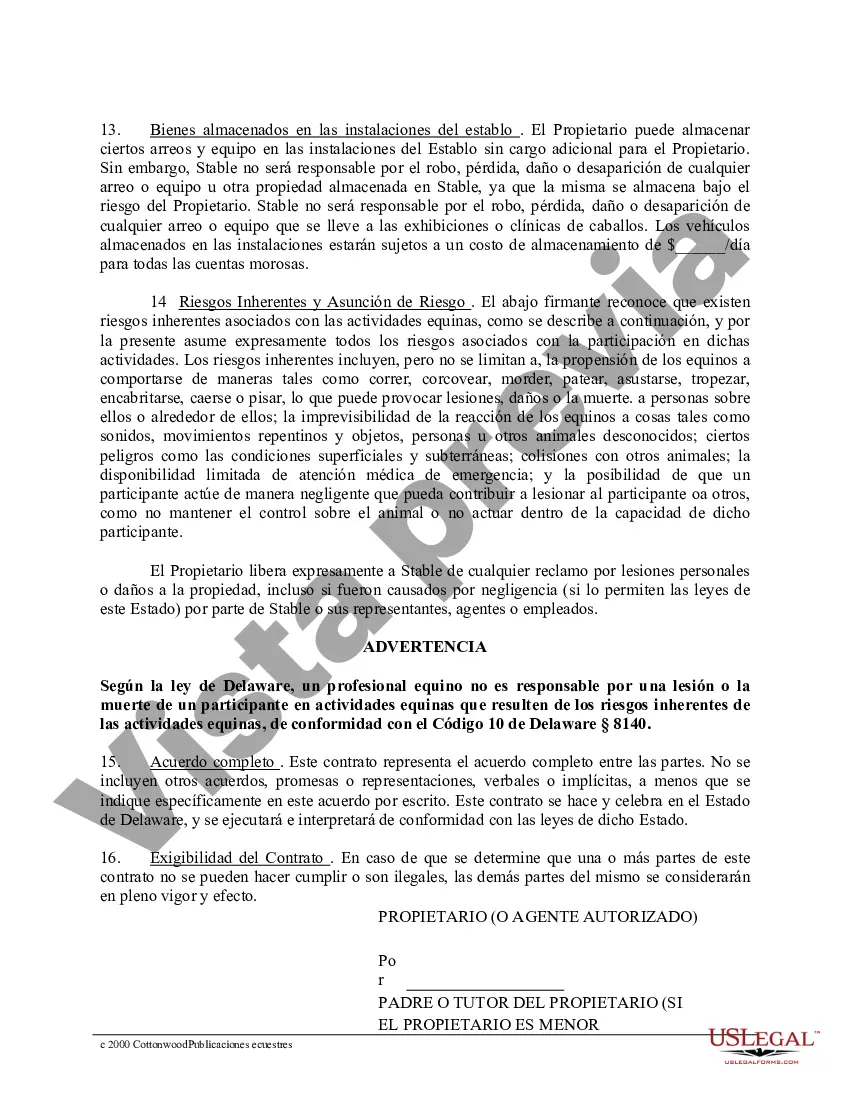 Preview Paquete de formularios equinos de caballos de Delaware