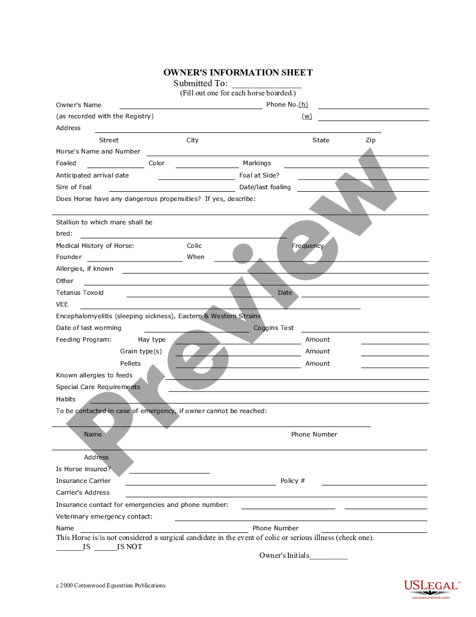 page 7 Delaware Horse Equine Forms Package preview