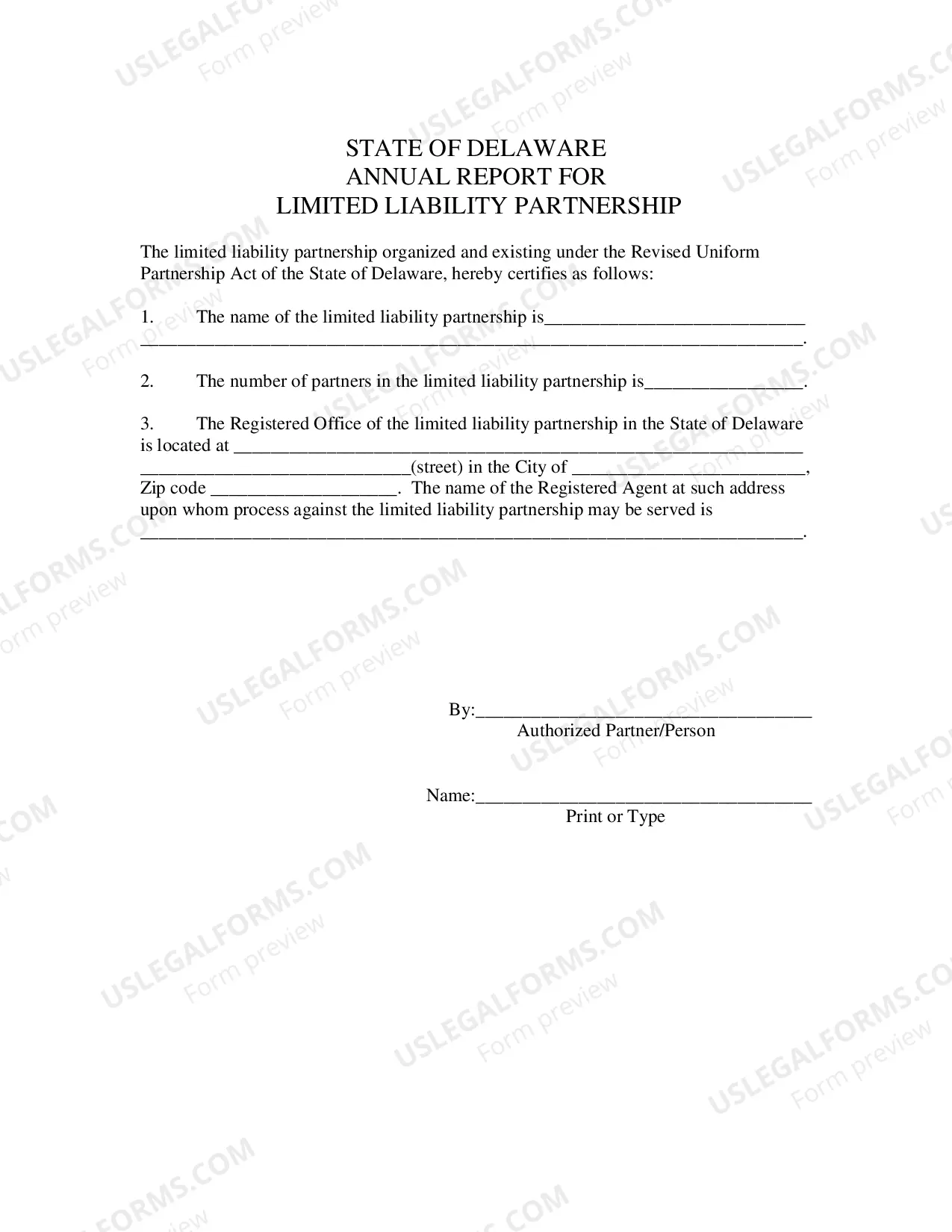 Preview Limited Liability Partnership Annual Report