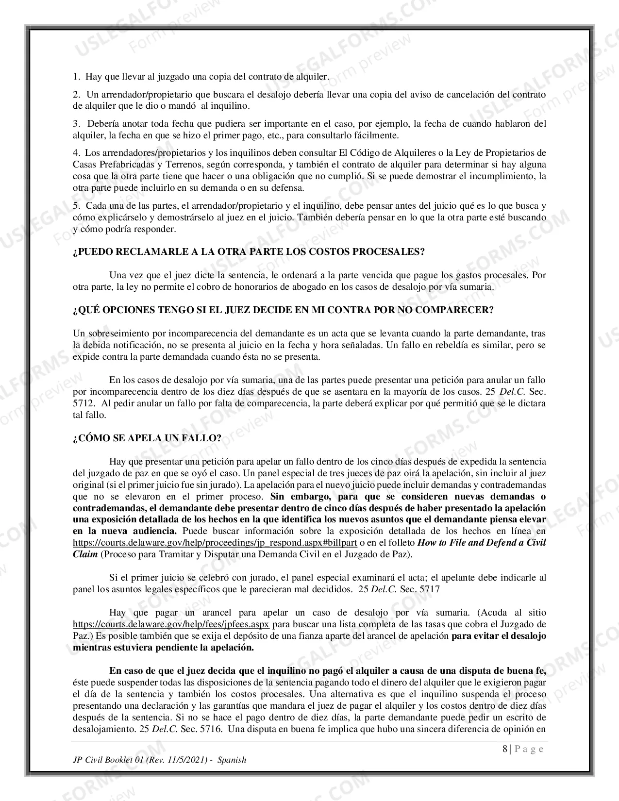 Preview How to File and Defend a Summary Possession Action - Spanish