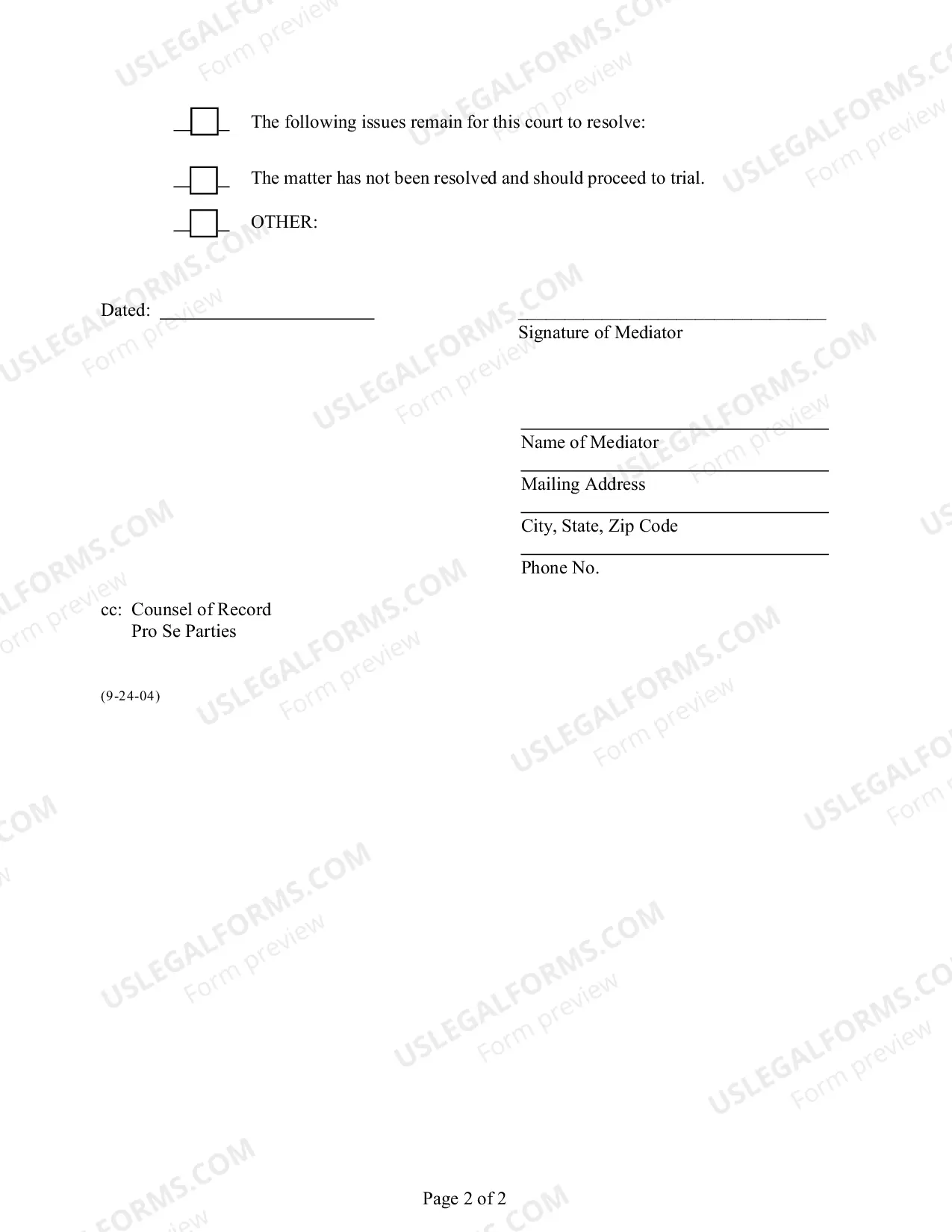 Preview Mediators Certificate of Completion