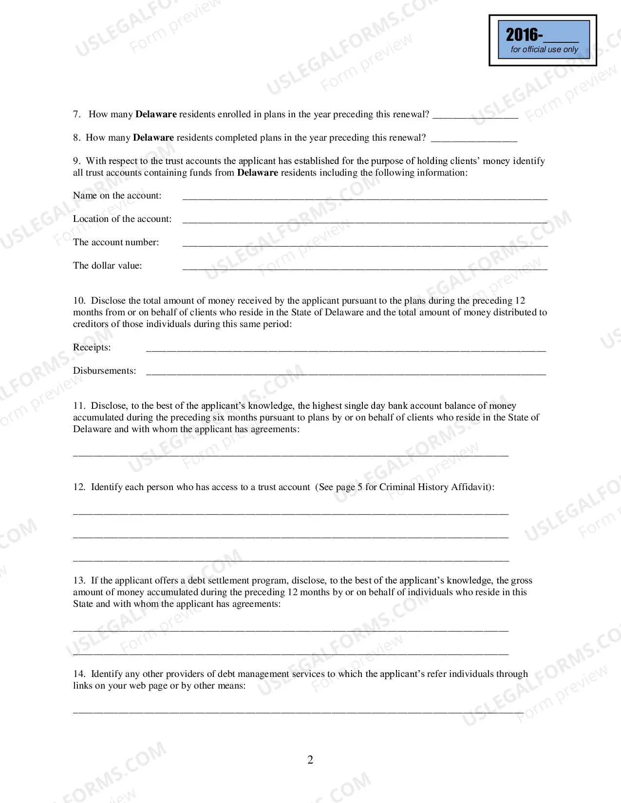 Preview Application for Renewal