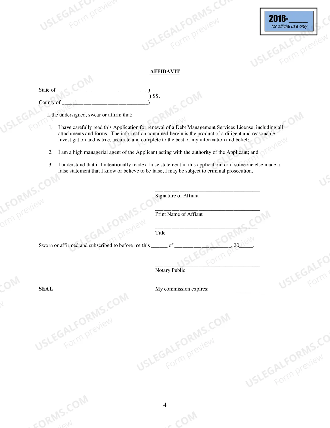 Preview Application for Renewal