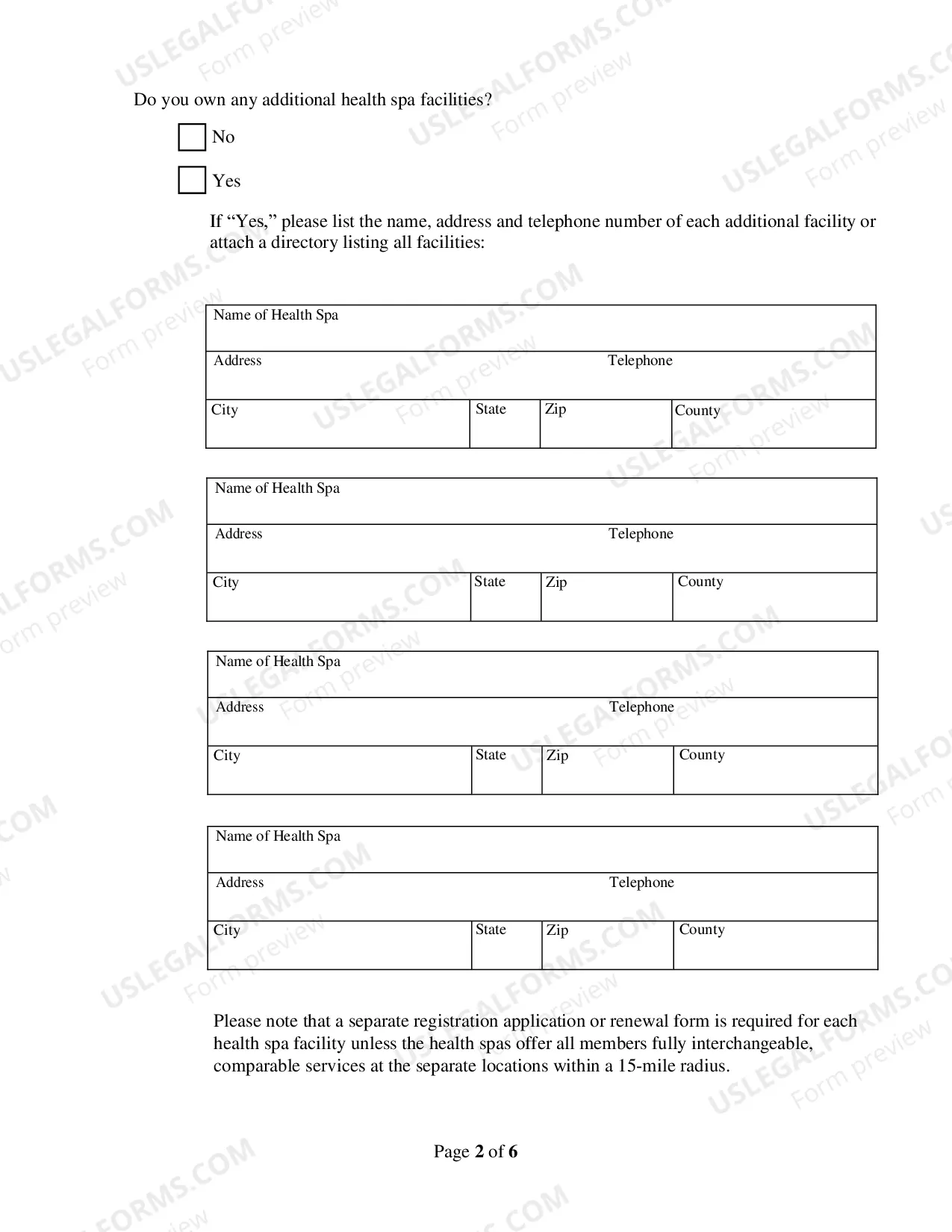 Preview Health Spa Application