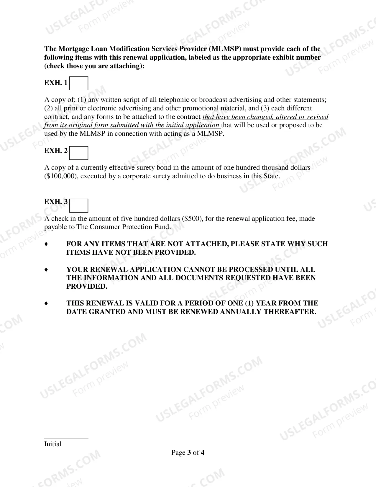 Preview Provider Renewal Application