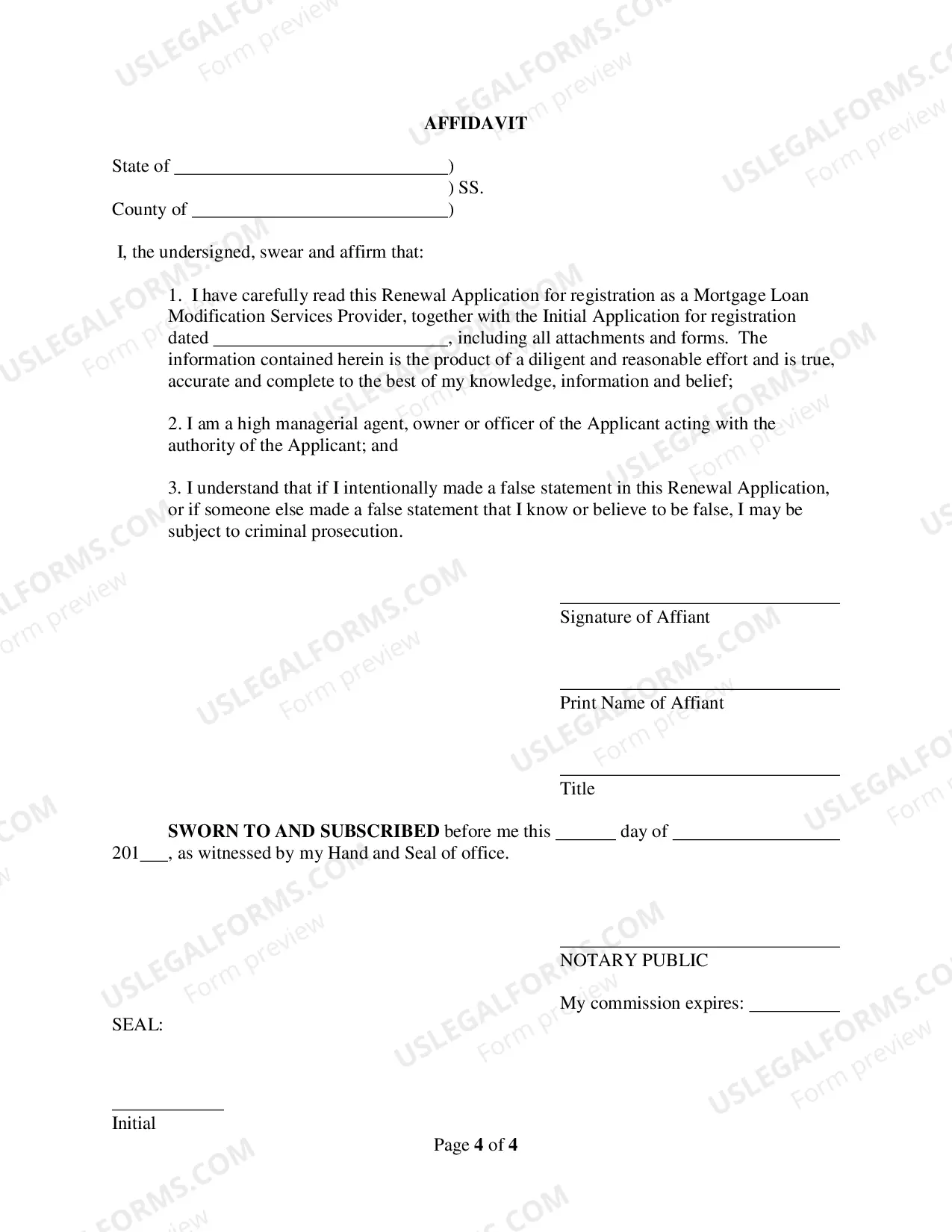 Preview Provider Renewal Application