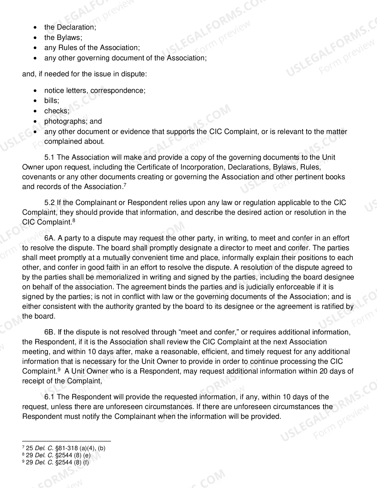 Preview HOA Internal Dispute Resolution Complaint Form and Procedure