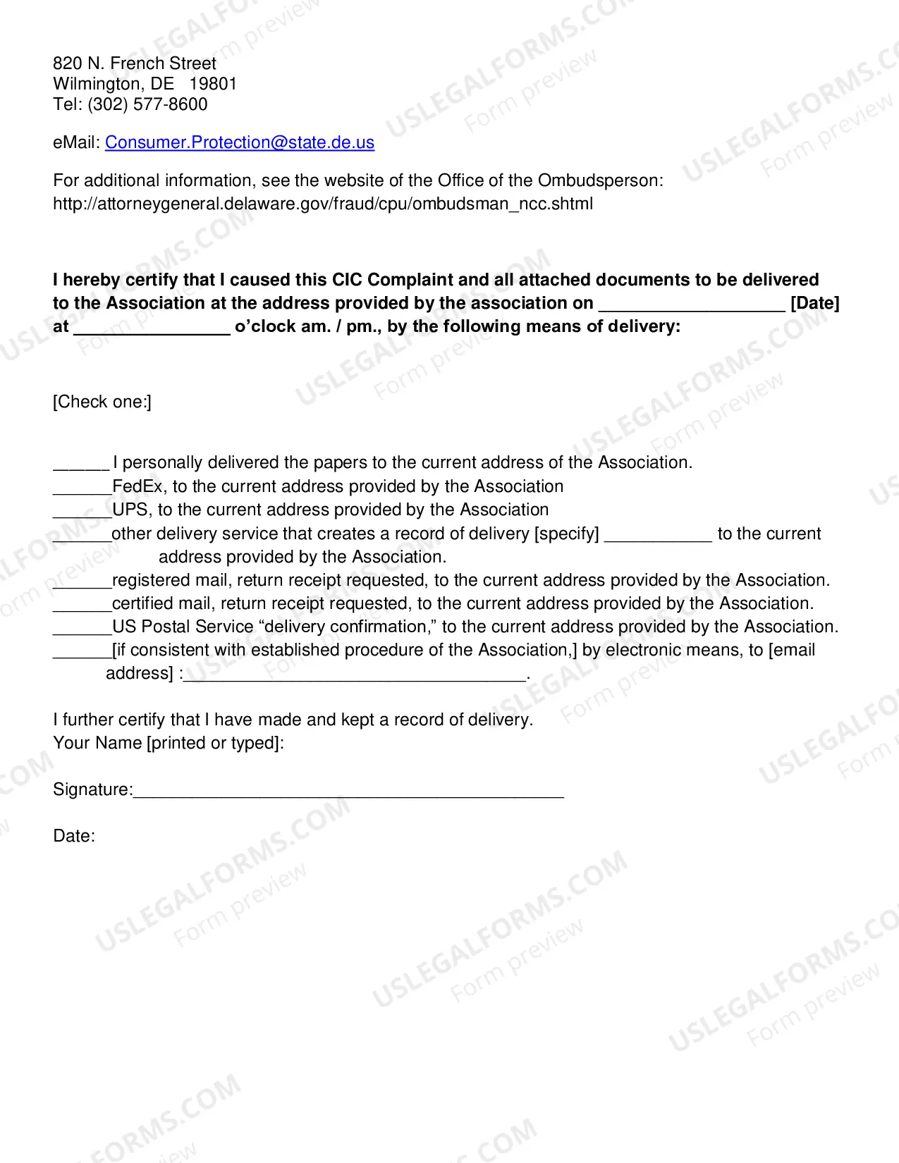 Preview Home Owners Association Internal Resolution of Complaints