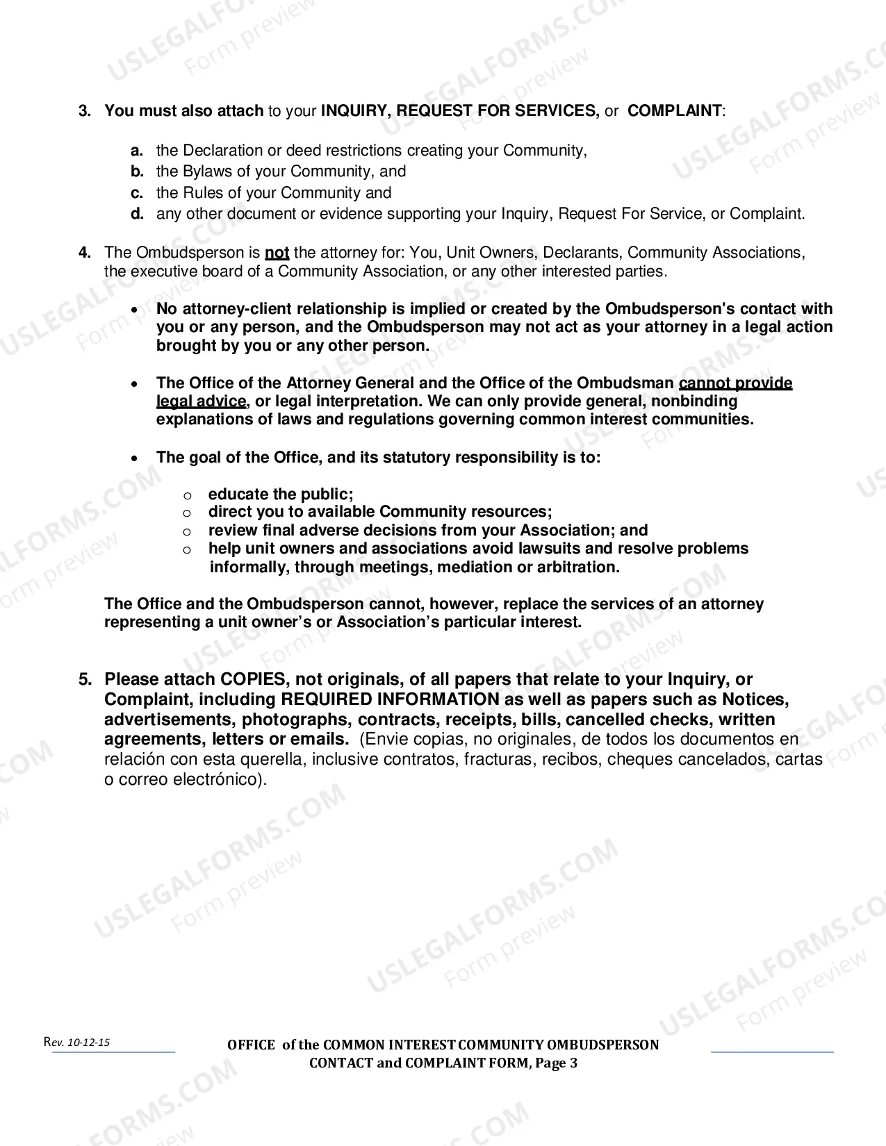Preview Contact & Complaint Form