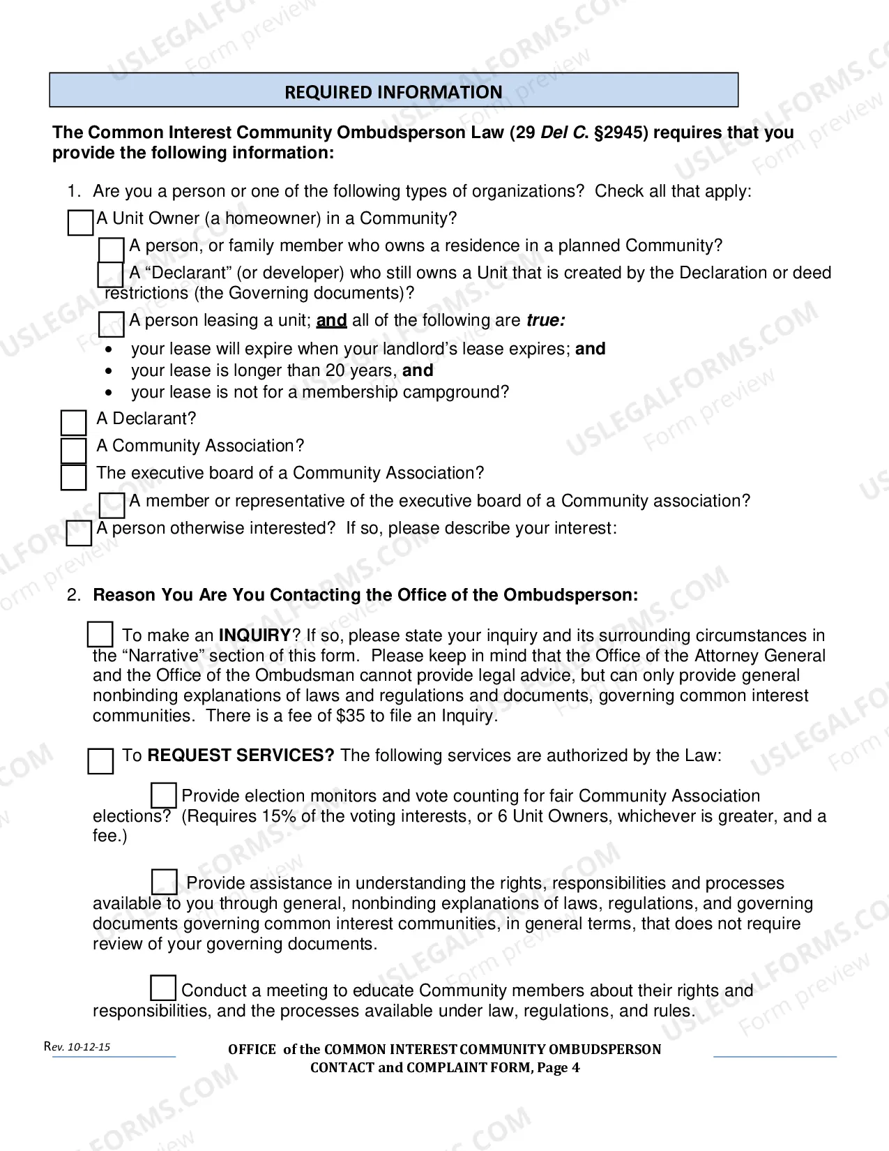 Preview Contact & Complaint Form