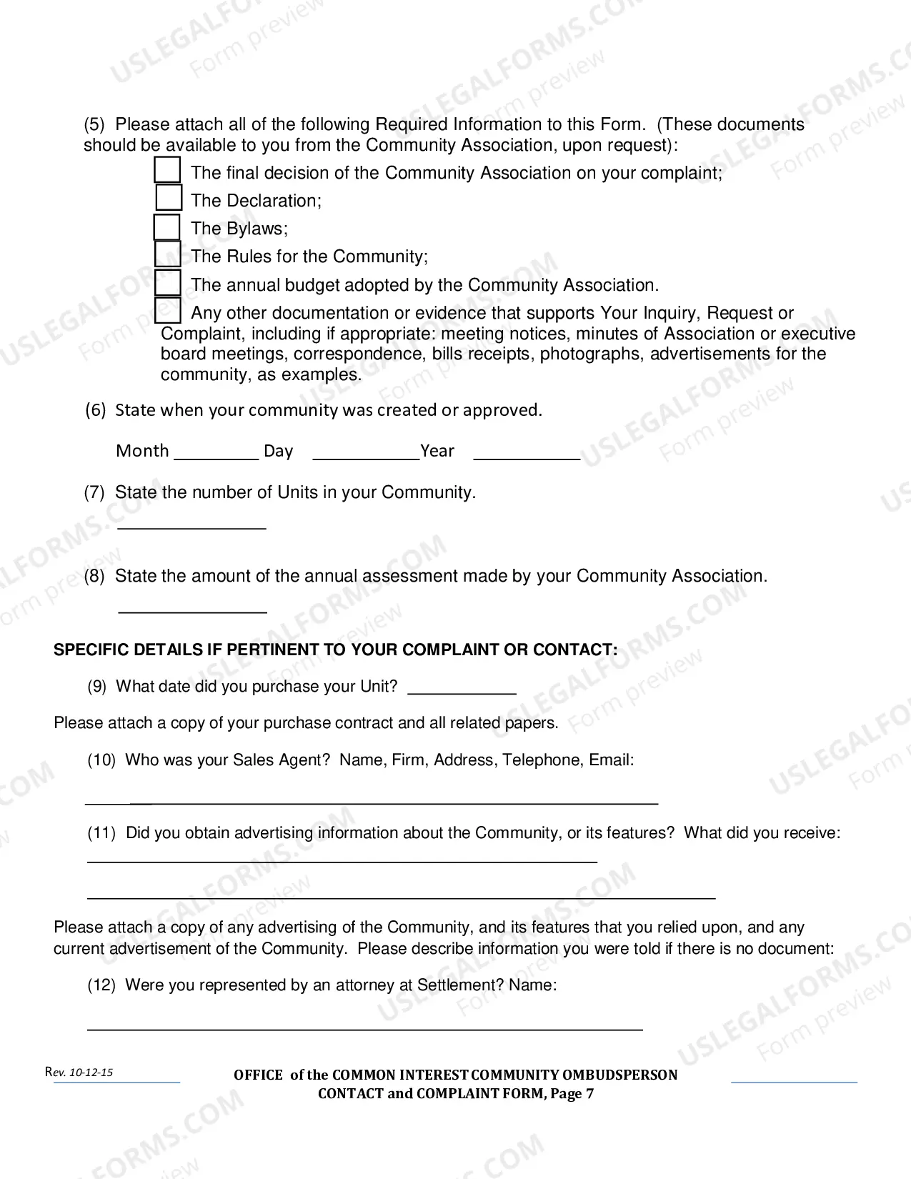 Preview Contact & Complaint Form
