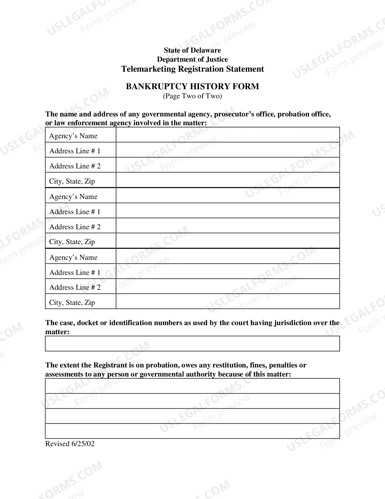 Preview Bankruptcy History