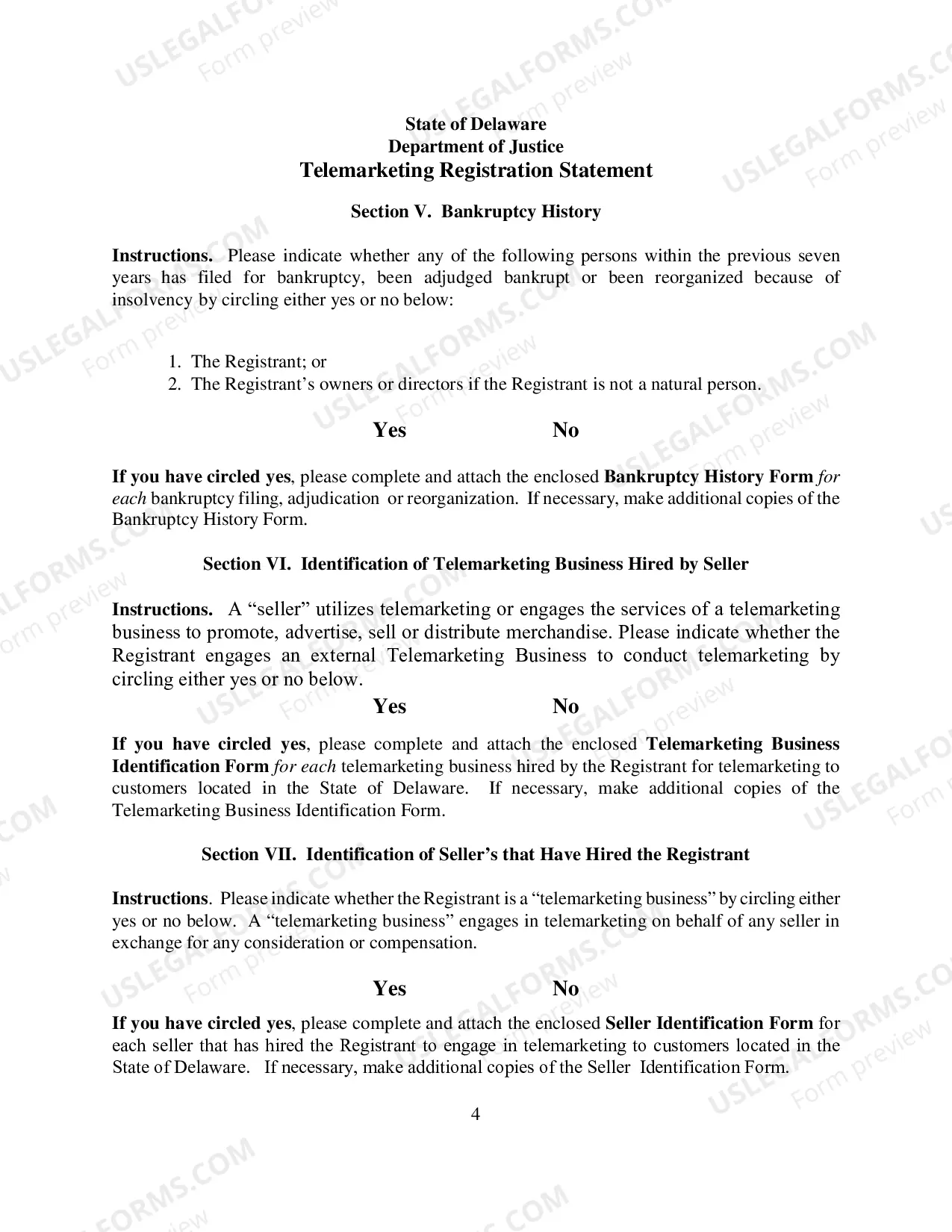 Preview Telemarketing Registration Statement