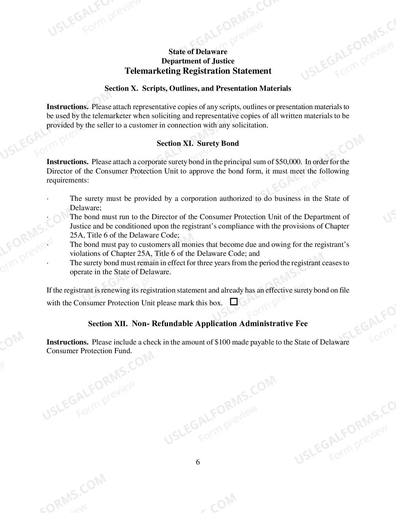 Preview Telemarketing Registration Statement