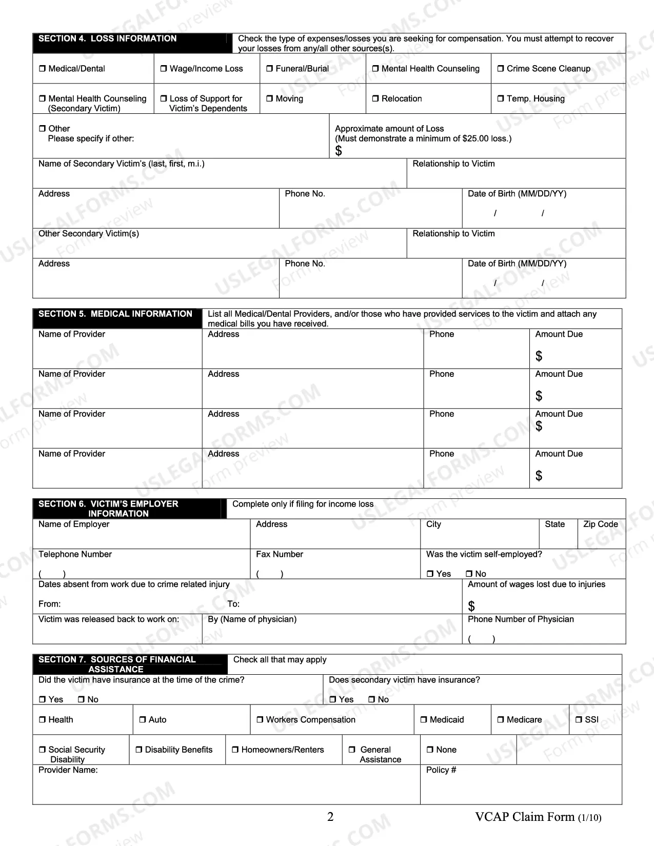 Preview Victim Compensation Application