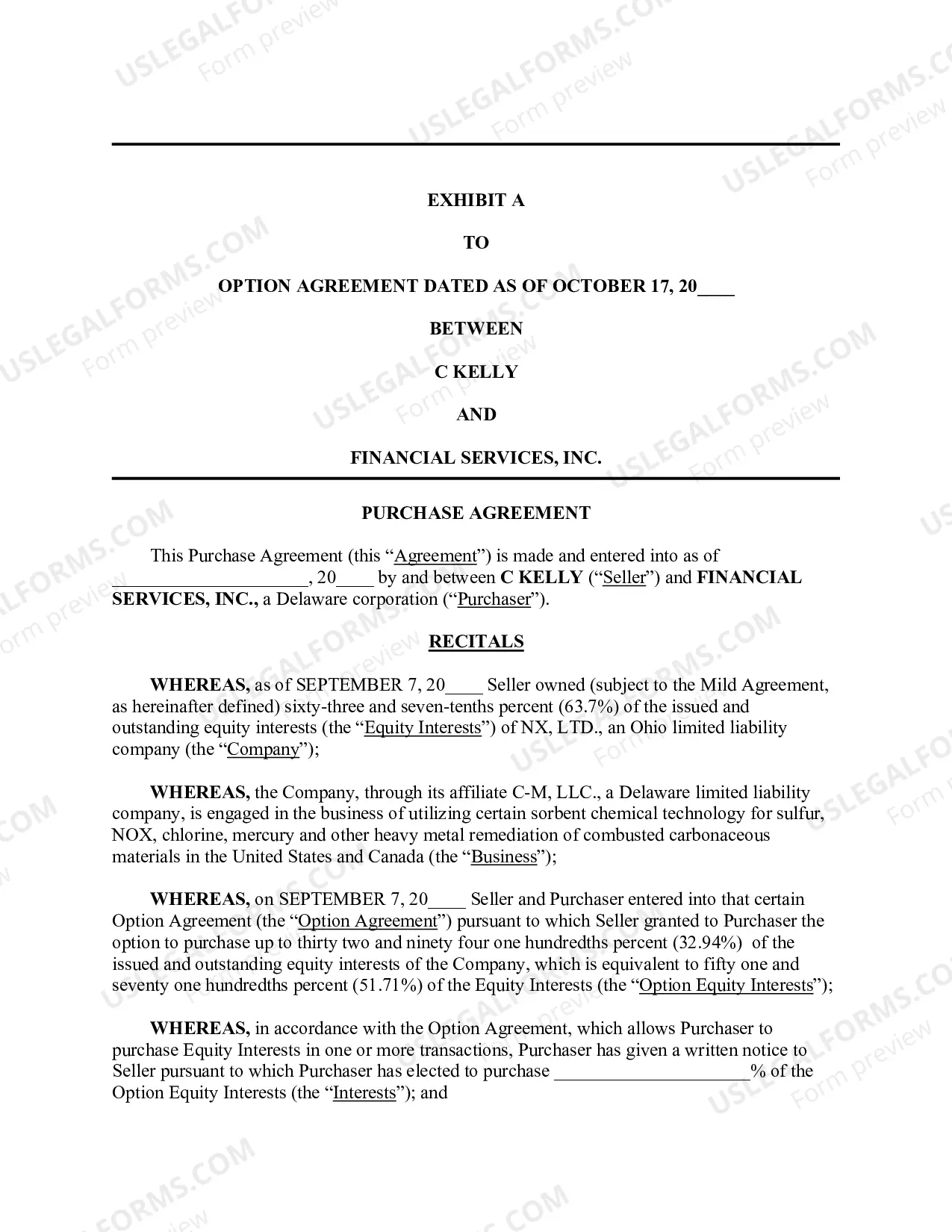 Preview Option Agreement