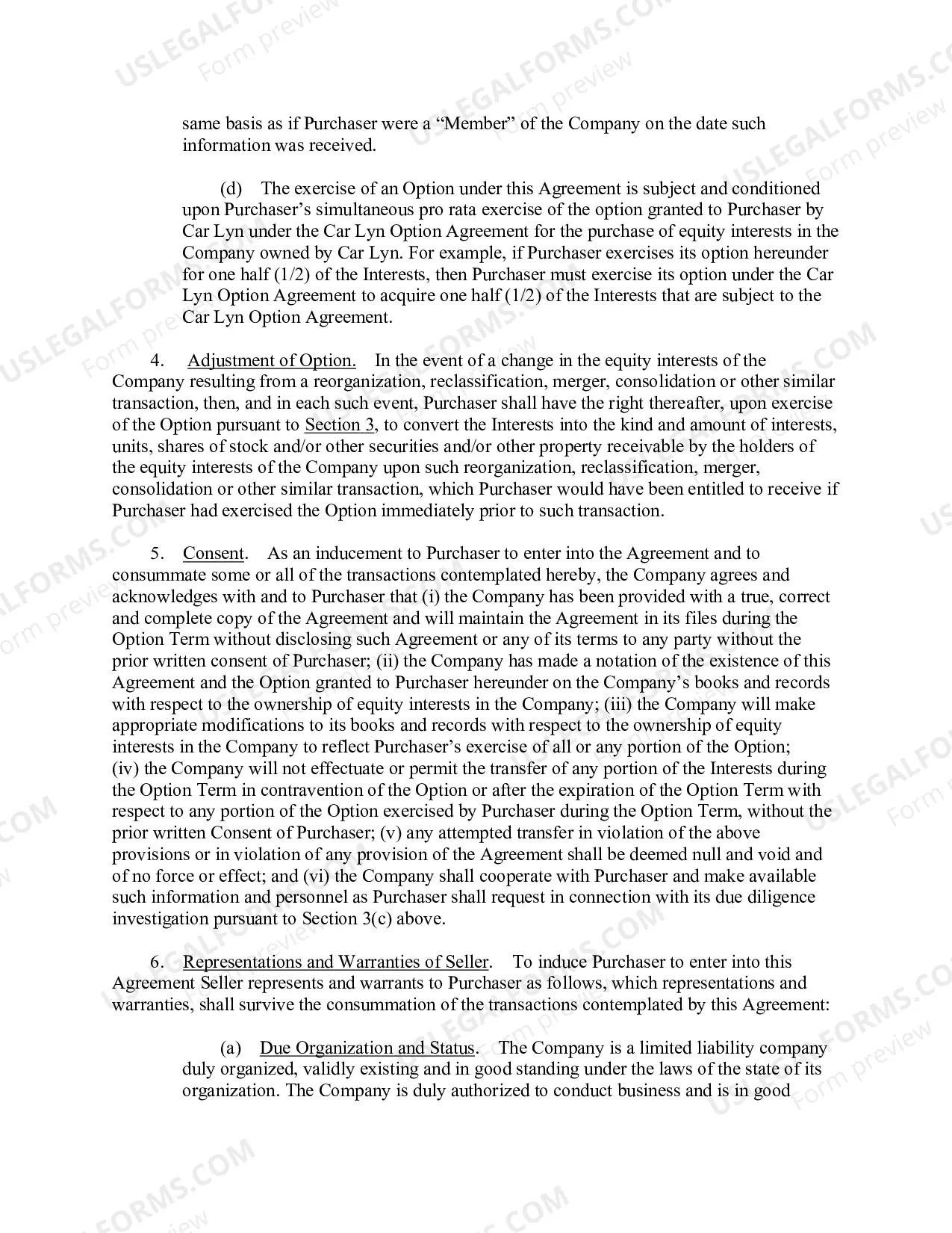 Preview Option Agreement