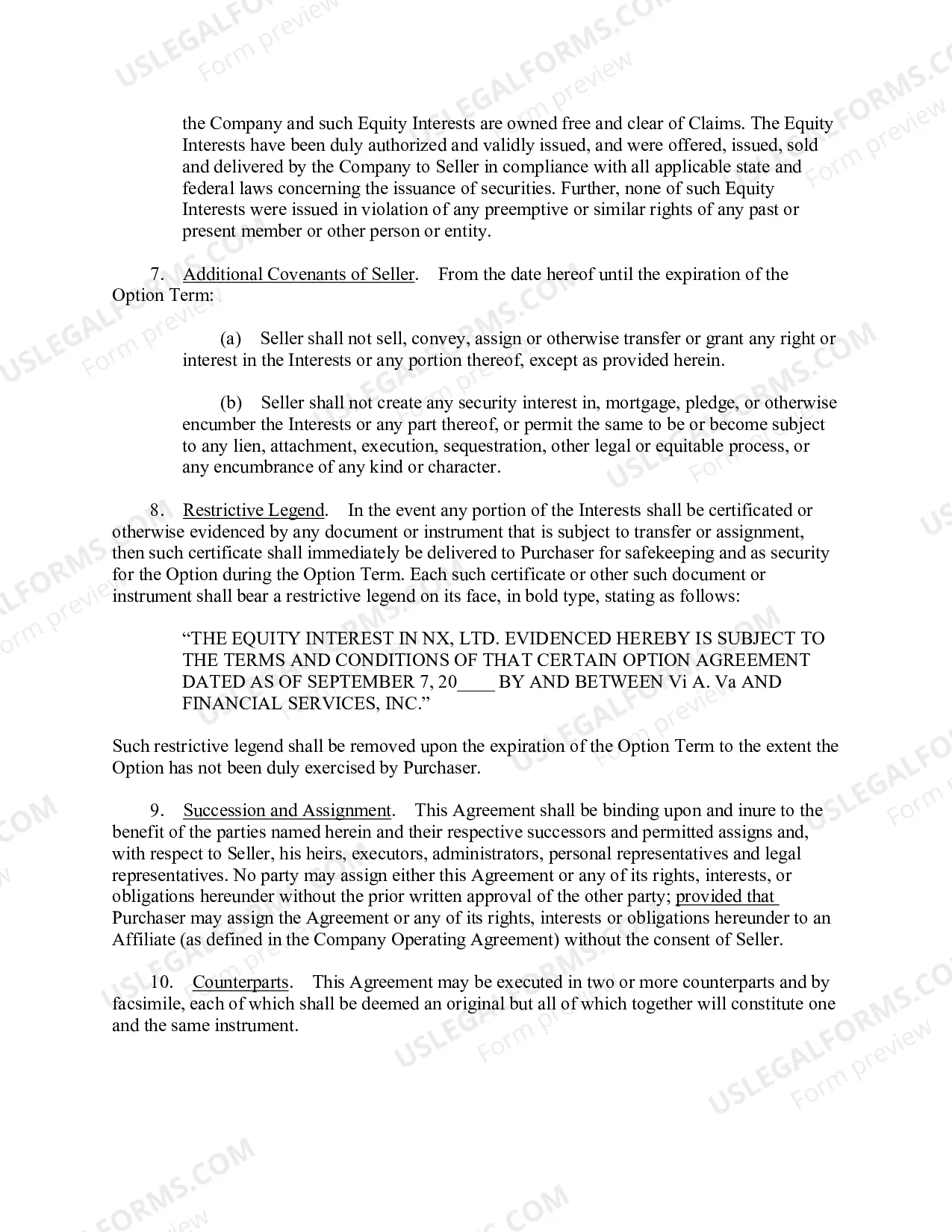 Preview Option Agreement