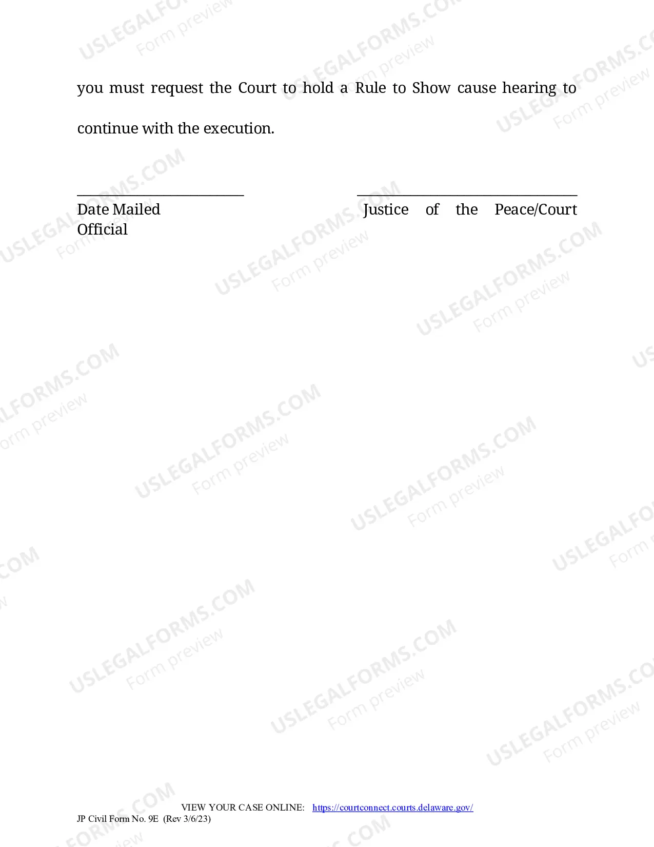 Preview Notice of Failure to Serve Execution