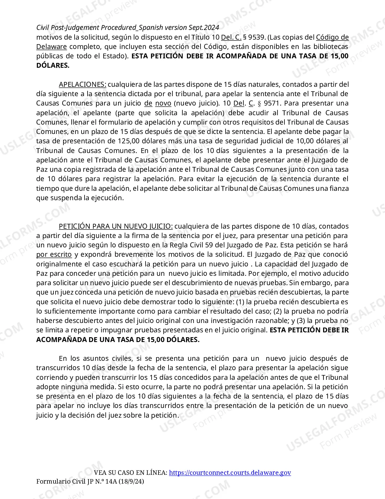 Preview Civil Post Judgment Procedures - Spanish