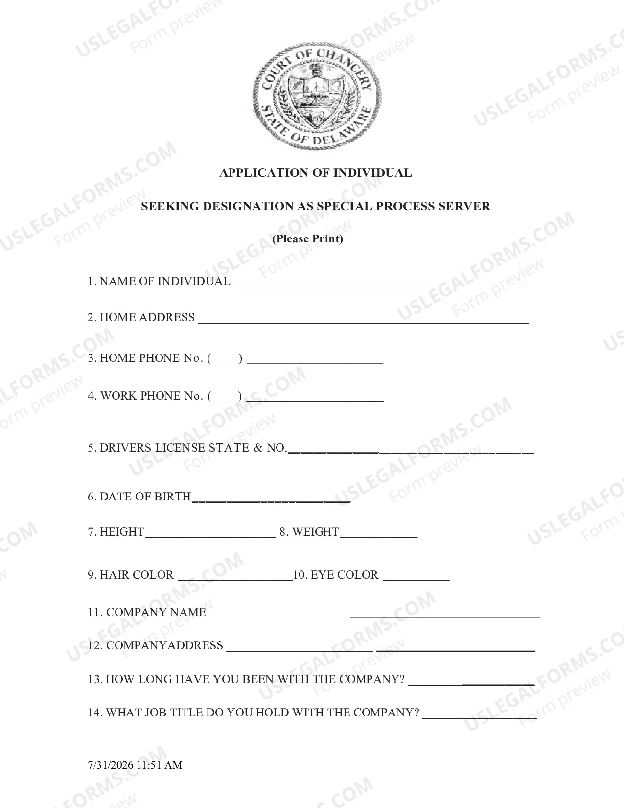 Preview Special Process Server Requirements And Application