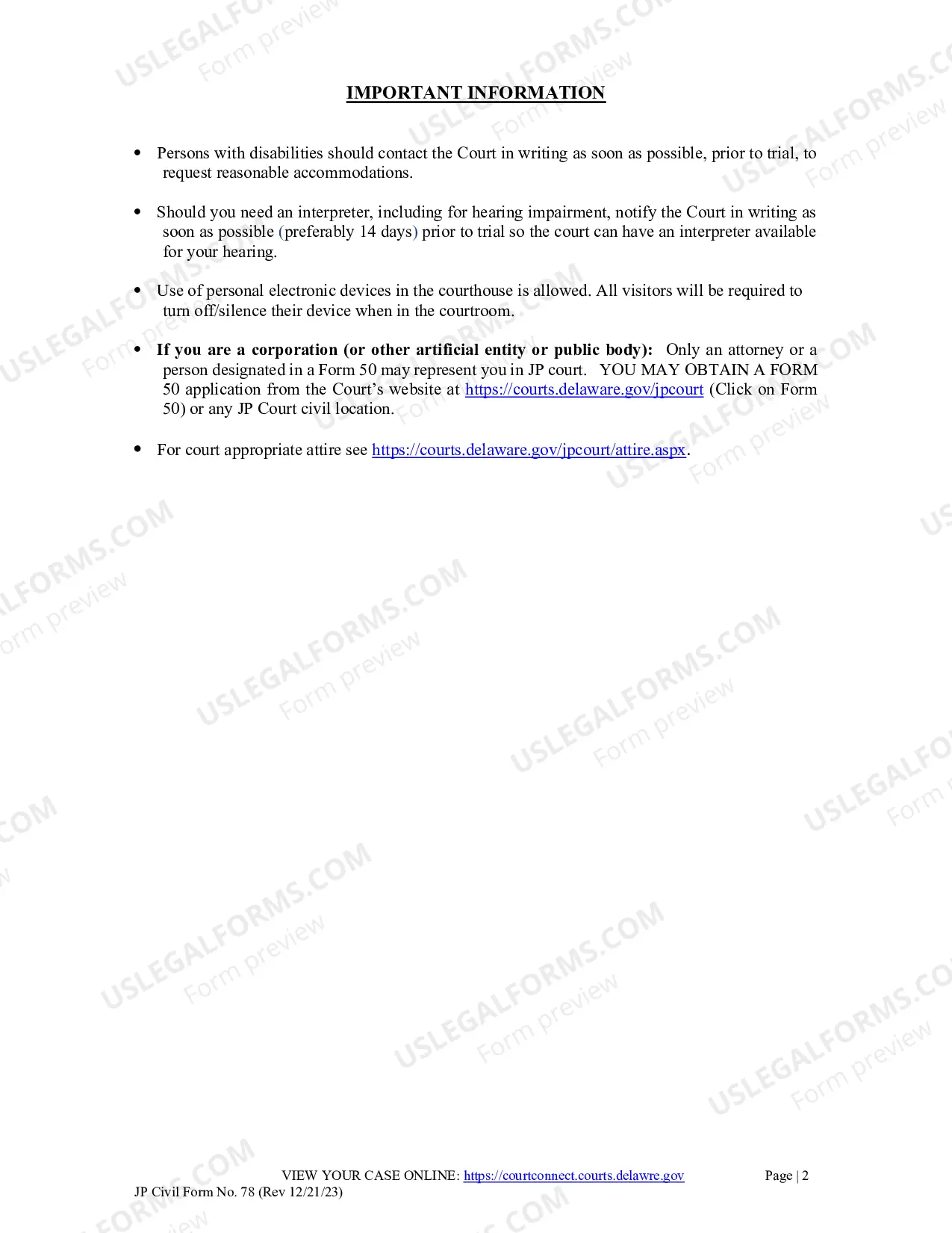 Preview Zoom Information Page