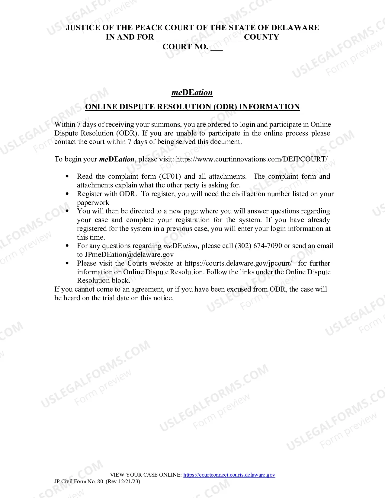 Preview Online Dispute Resolution ODR Information