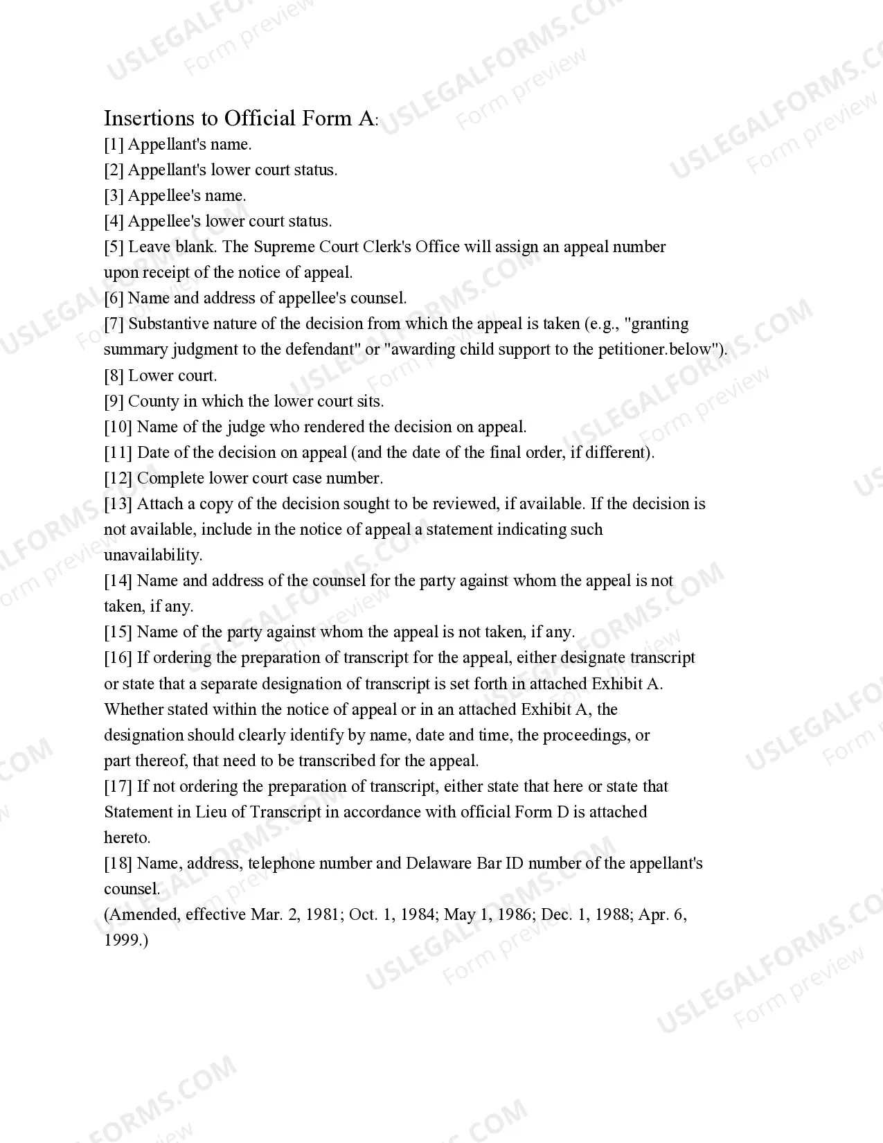 Preview Notice of Appeal
