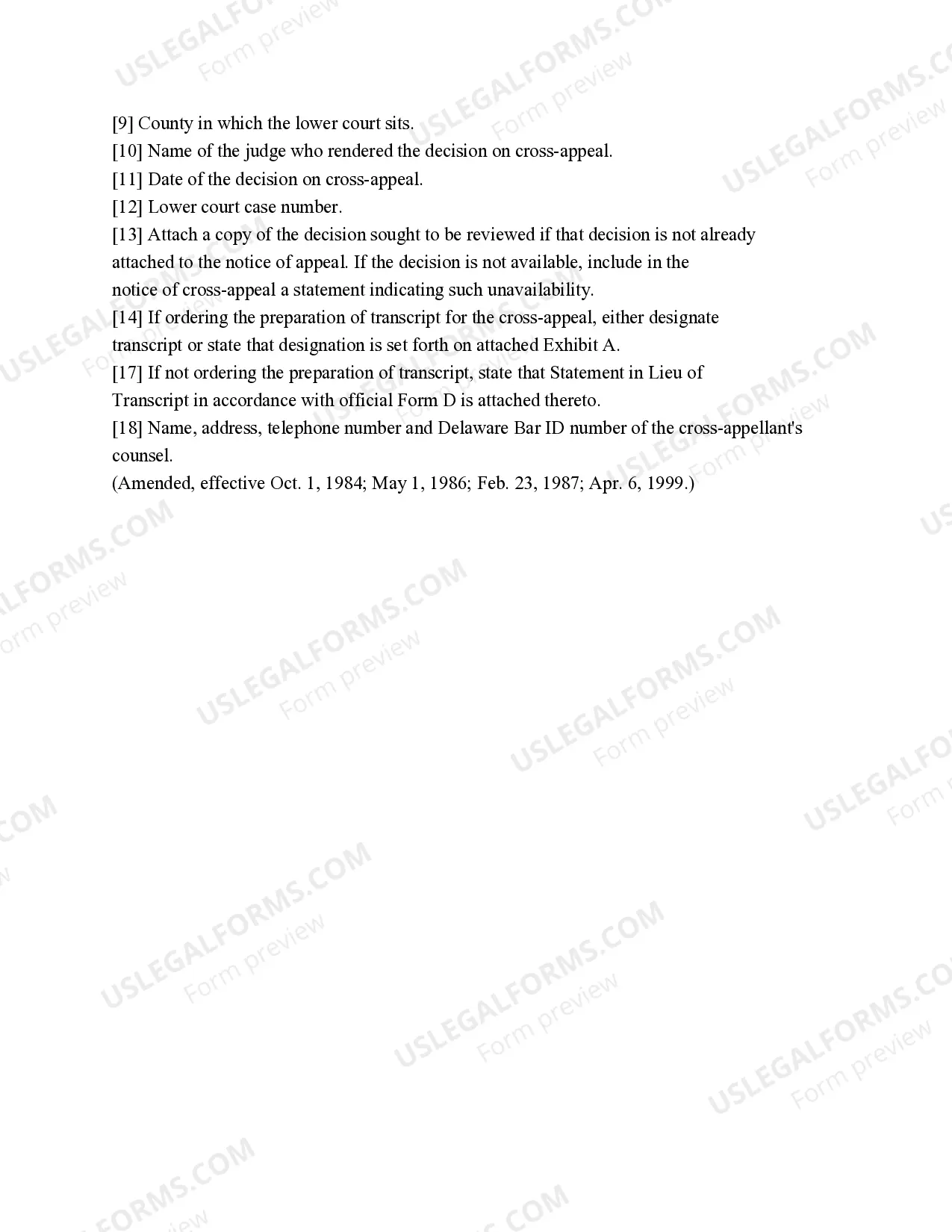 Preview Notice of Appeal