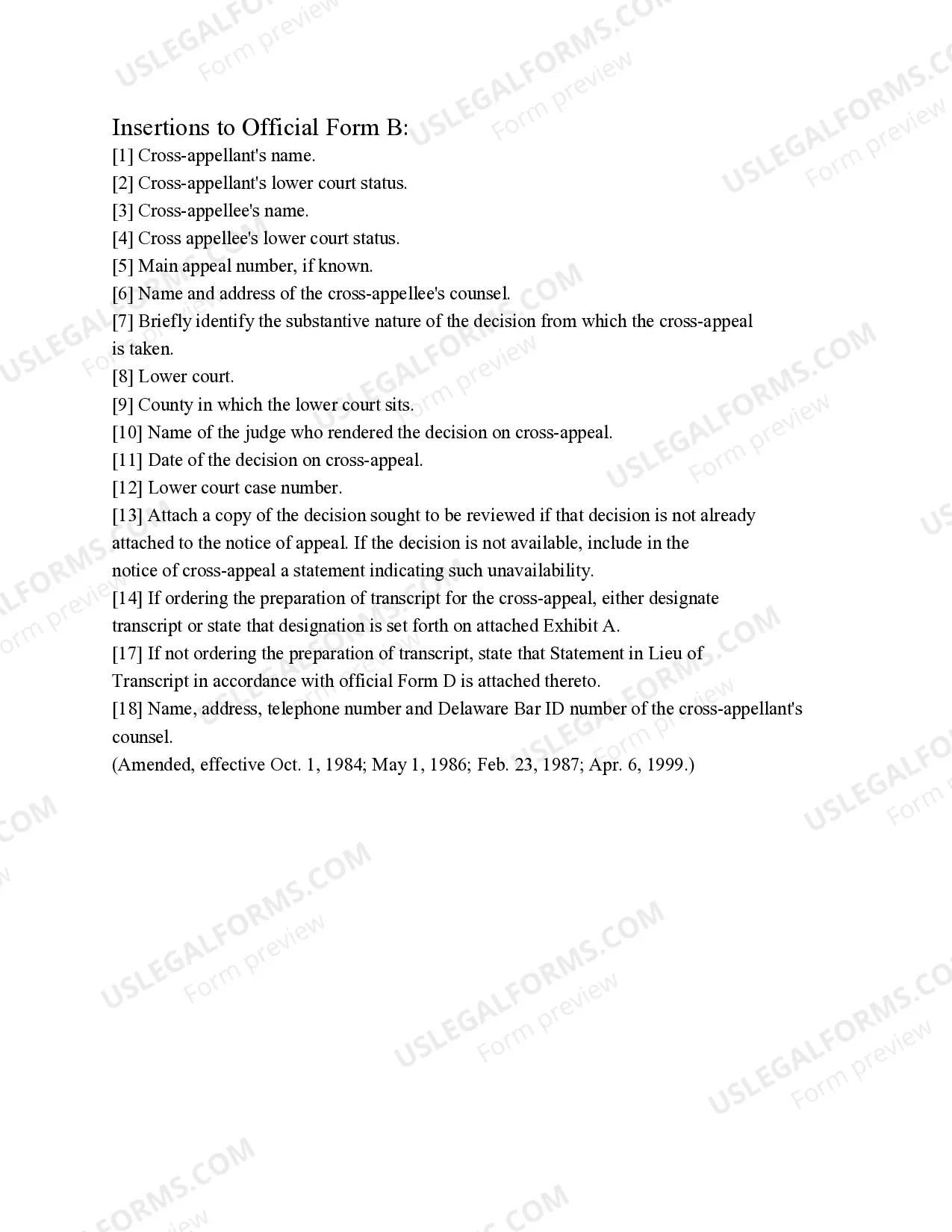 Preview Notice of Cross Appeal