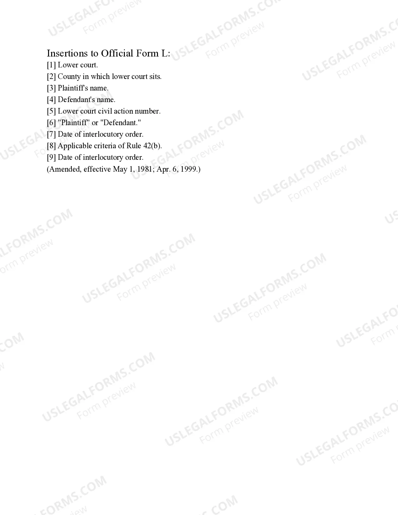Preview Order - granting or denying - leave to appeal from interlocutory order