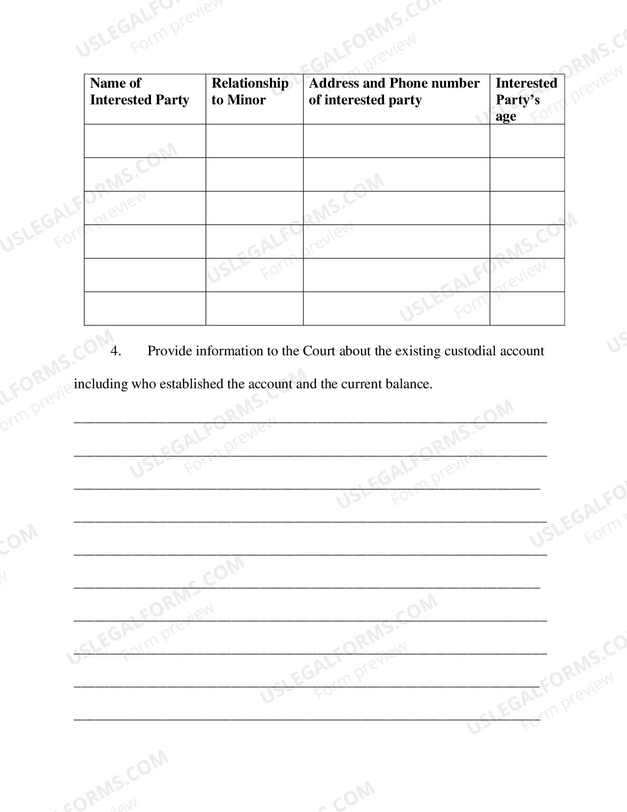 Preview Petition to Appoint Successor Custodian