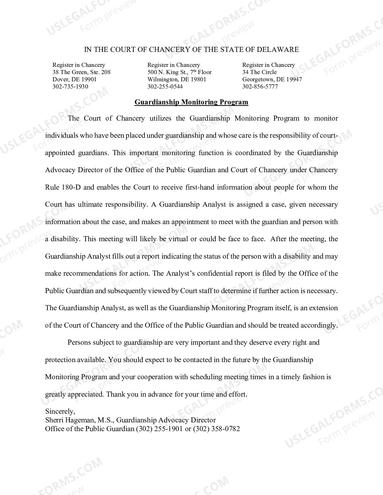 Preview Guardianship Monitoring Program Letter
