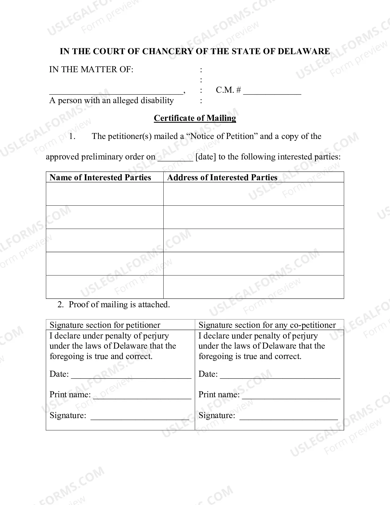 Preview Instruction Packet on Sending Notice after Preliminary Order Signed