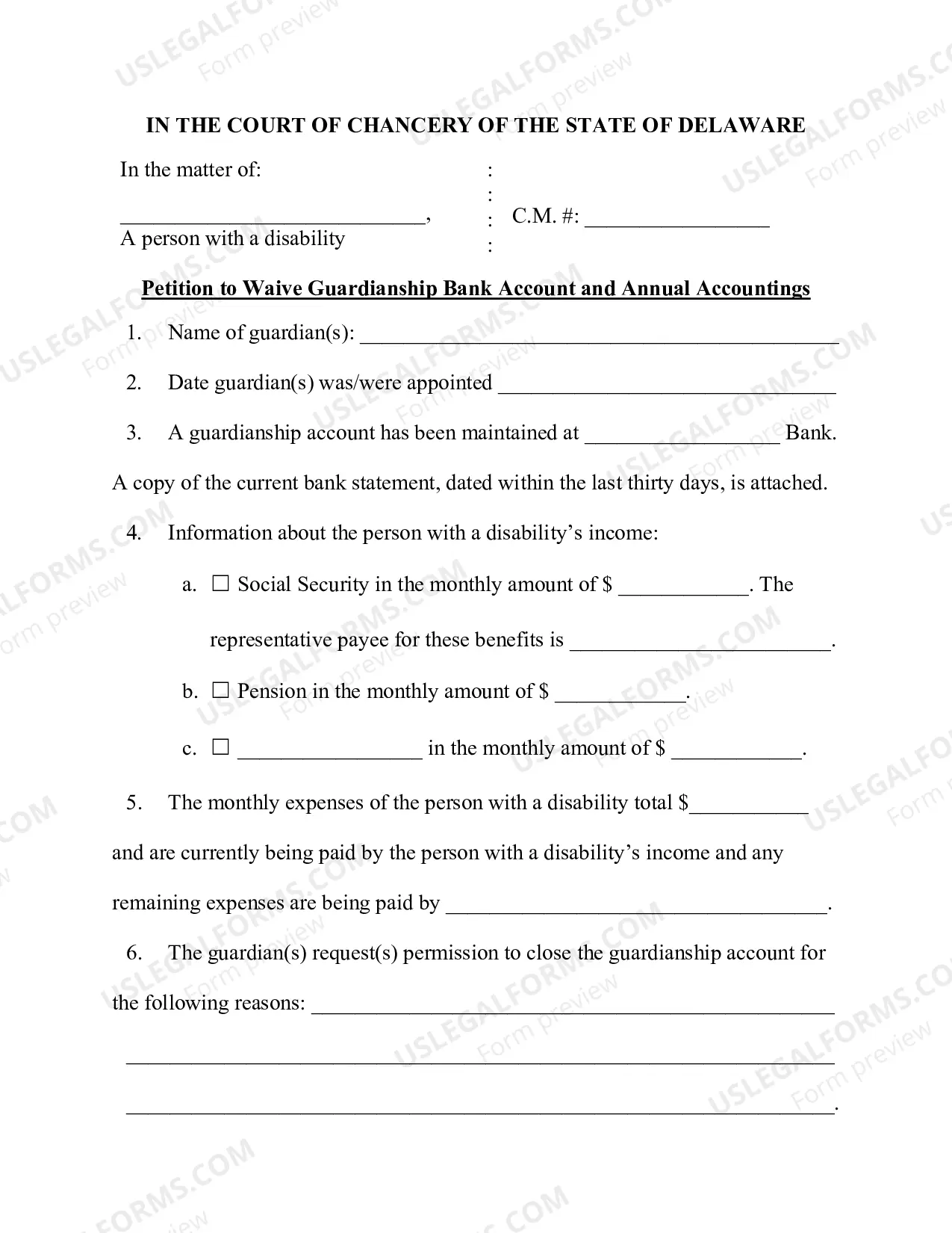 Preview Petition to Waive Annual Accounting