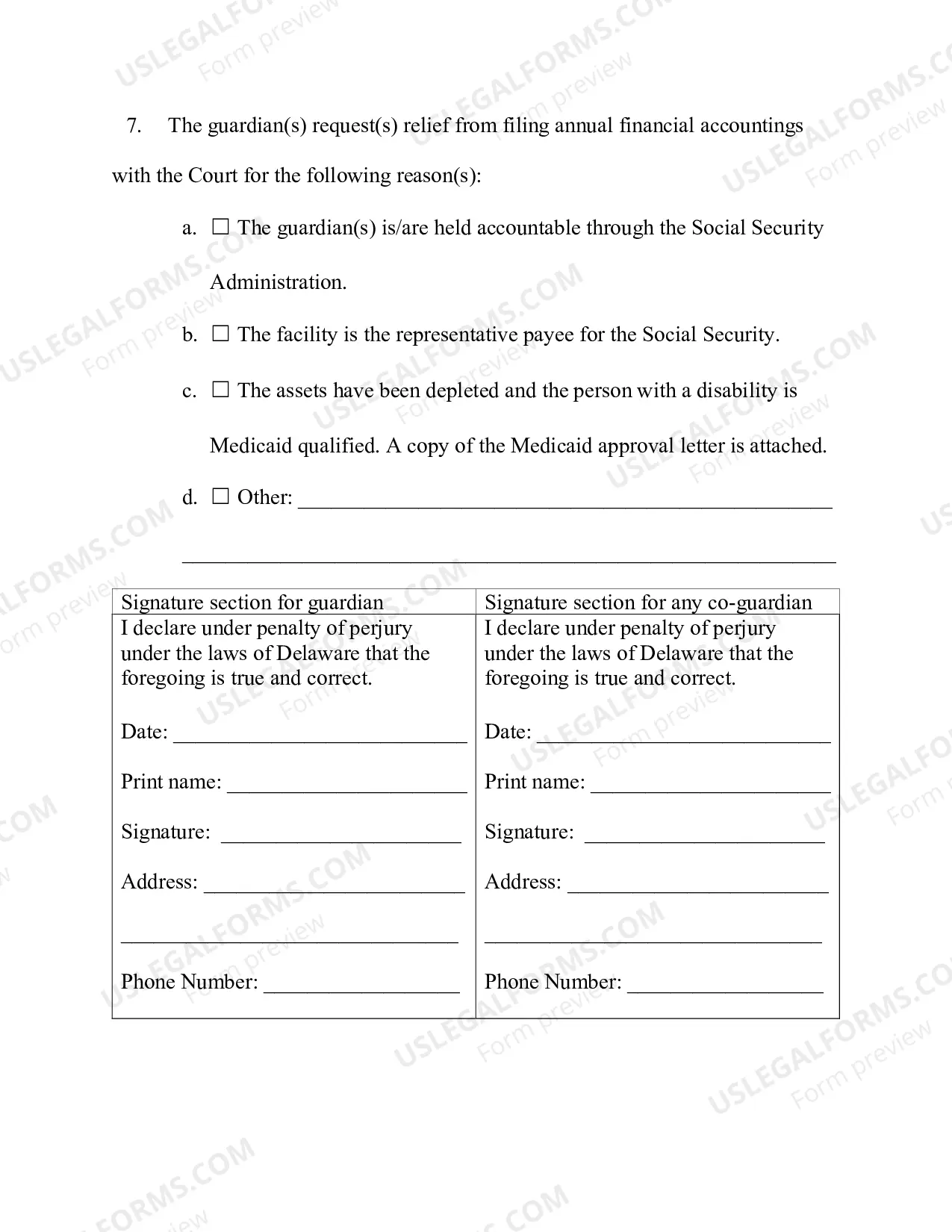 Preview Petition to Waive Annual Accounting