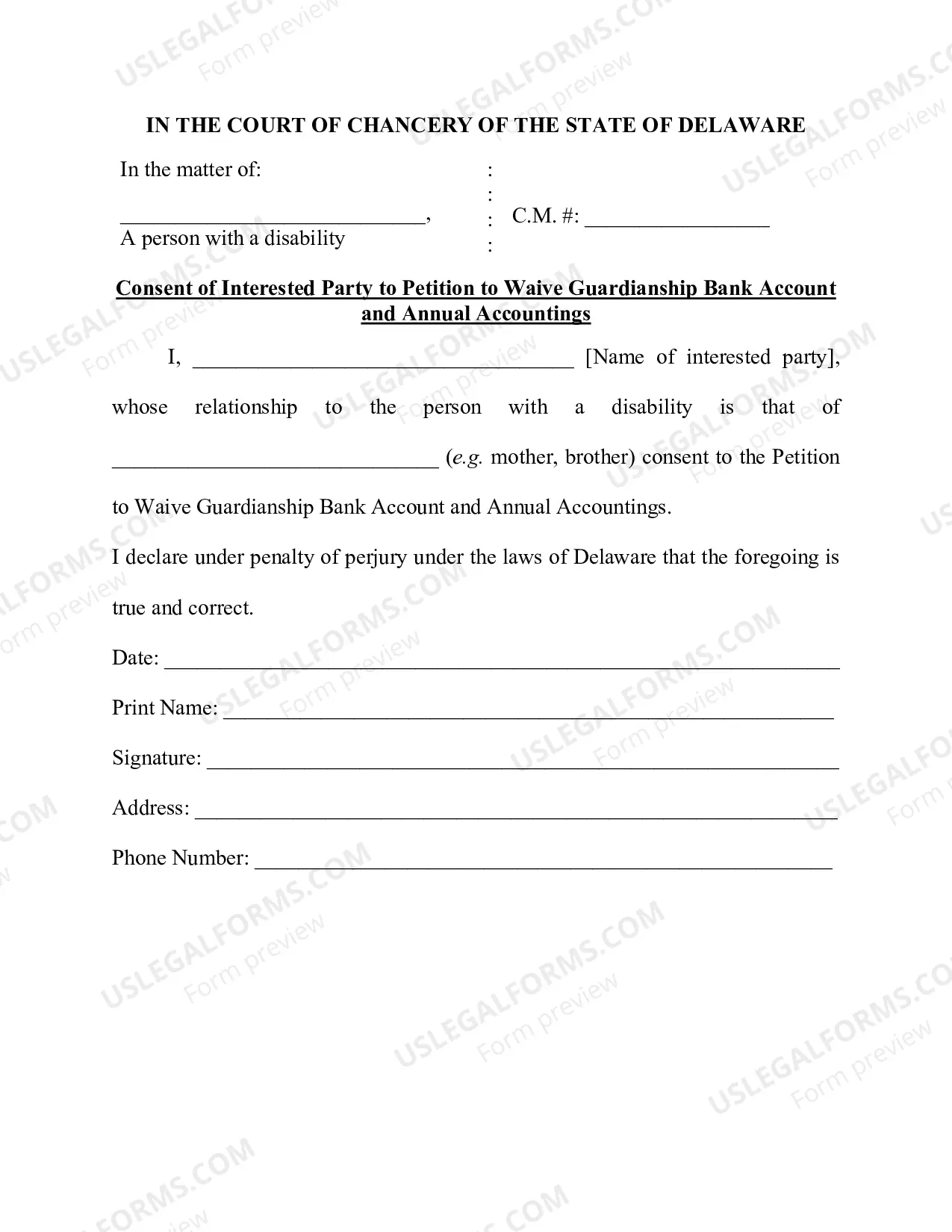 Preview Petition to Waive Annual Accounting