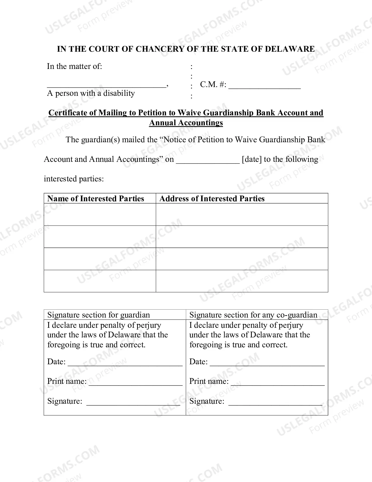 Preview Petition to Waive Annual Accounting