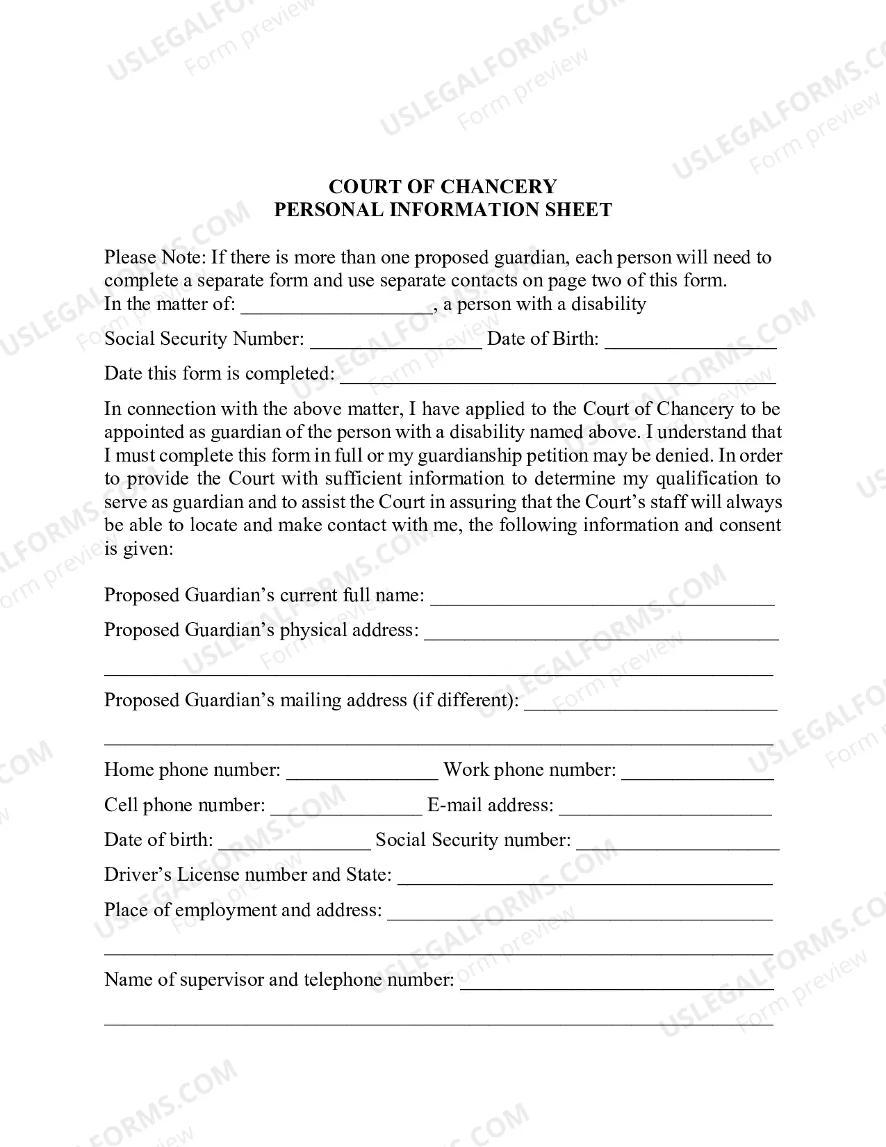 Preview Petition to Transfer Guardianship to the State of Delaware