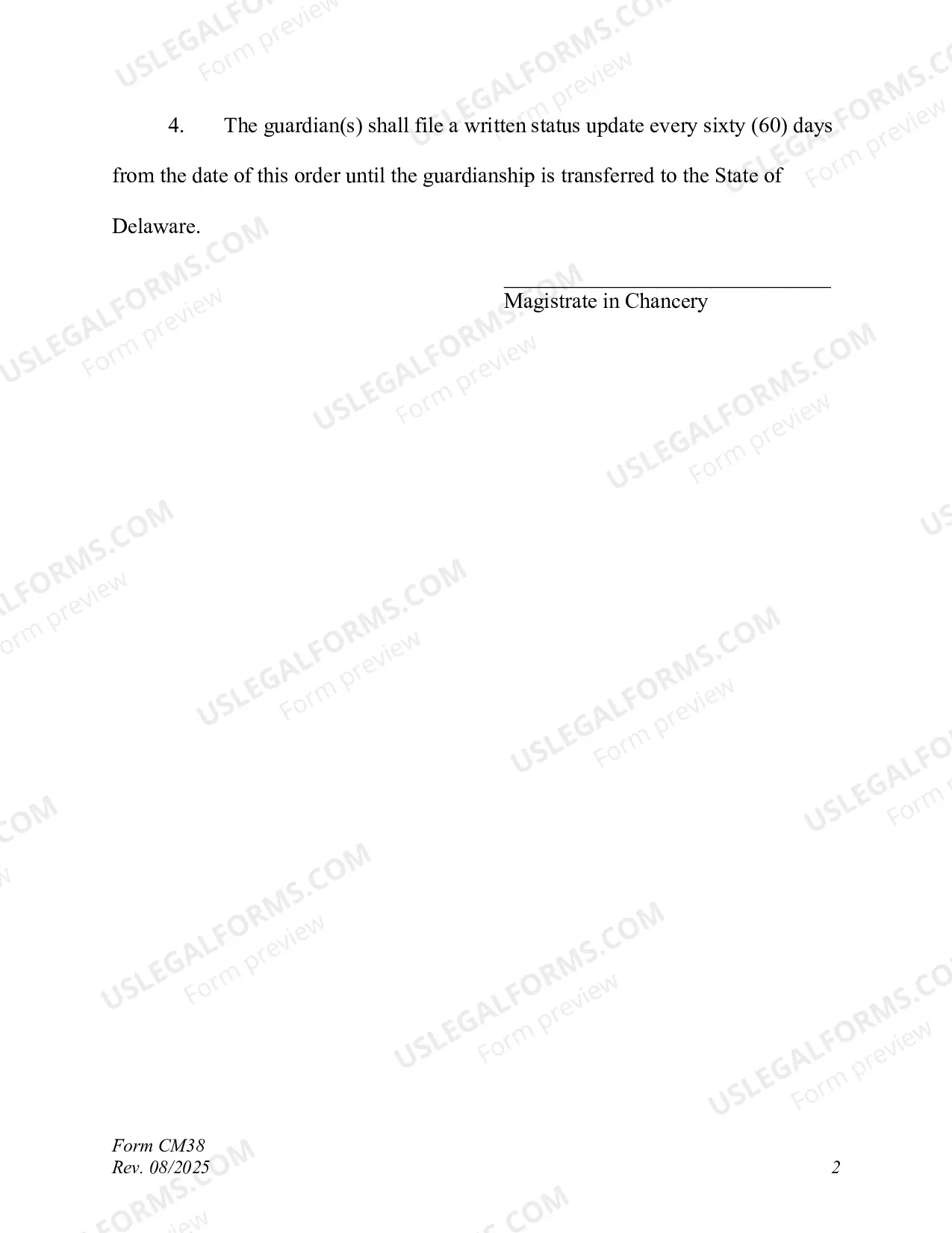 Preview Provisional Order to Accept Transfer of Guardianship