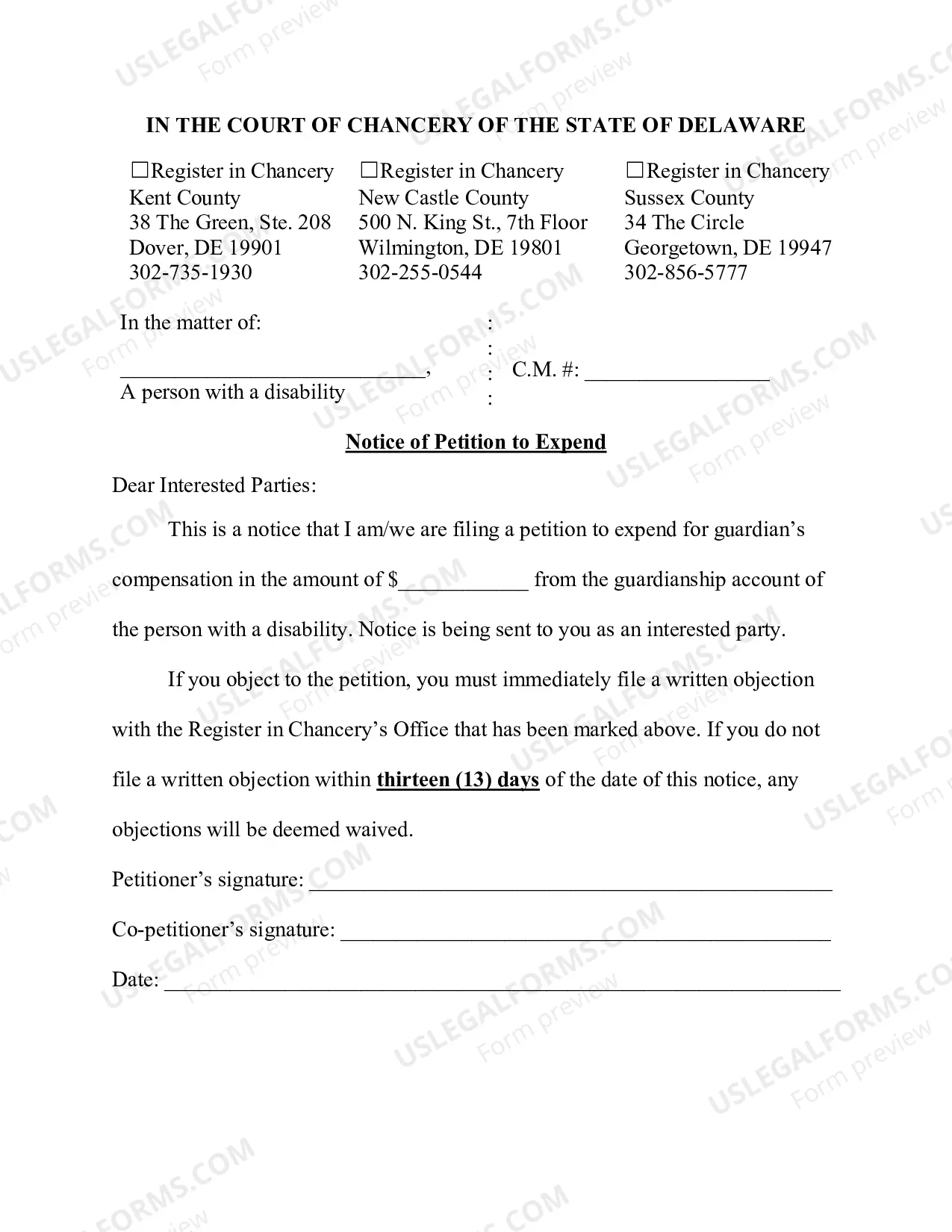 Preview Petition to Expend for Guardian's Compensation - Adult Guardianship Only