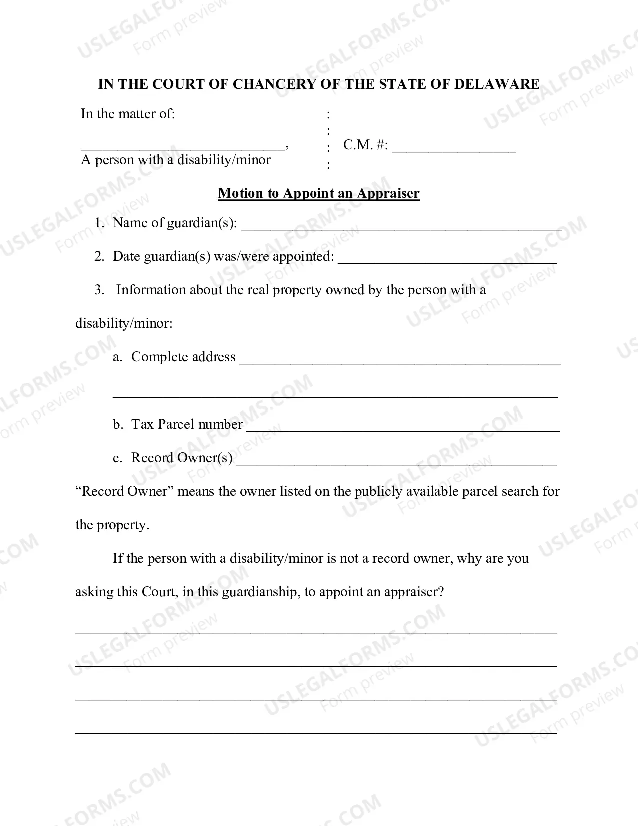 Preview Motion to Appoint Appraiser
